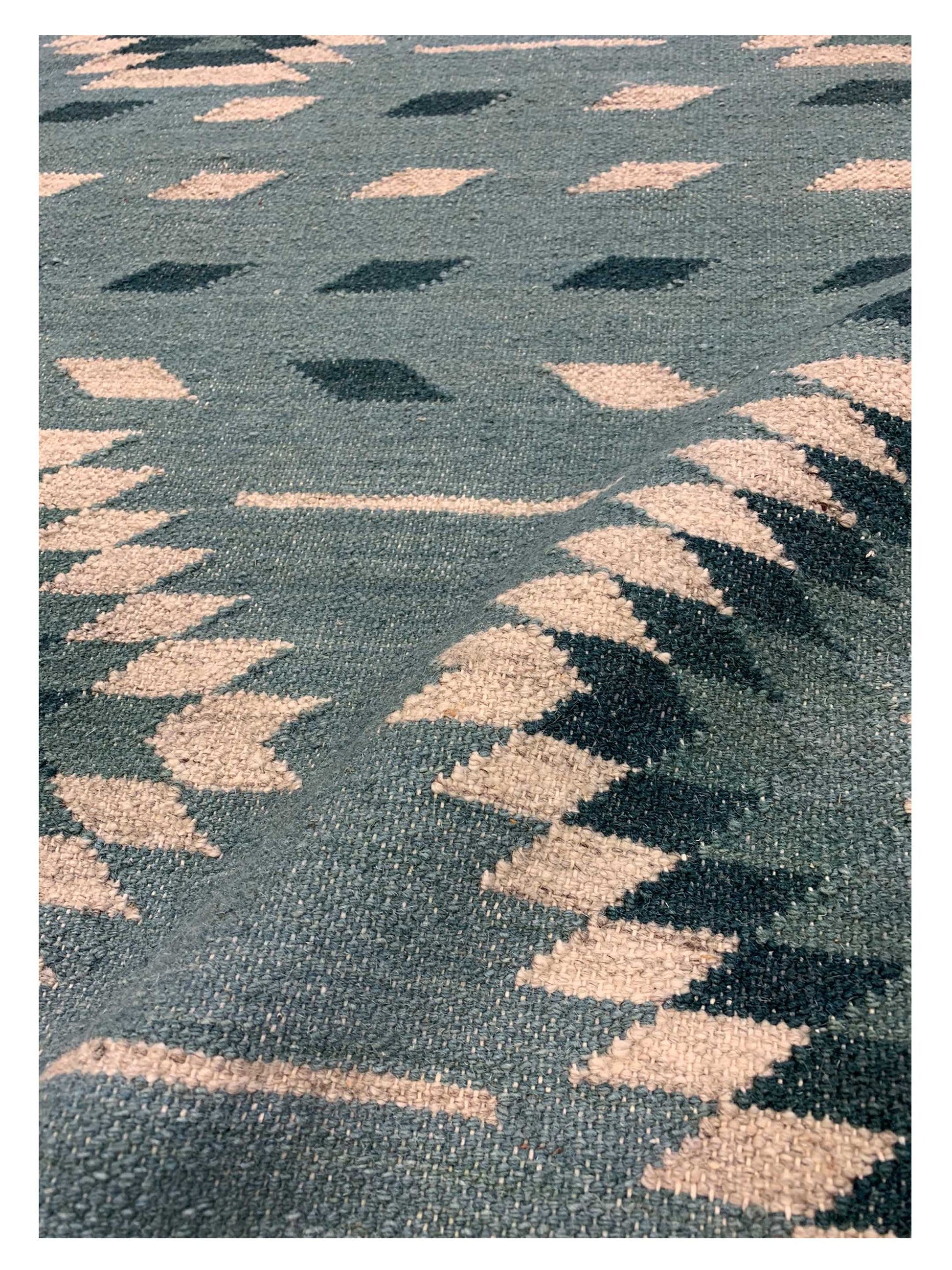 Artisan Kim Turquoise Natural Kilim Woven Rug - Rugs - Artisan - Atlanta Designer Rugs