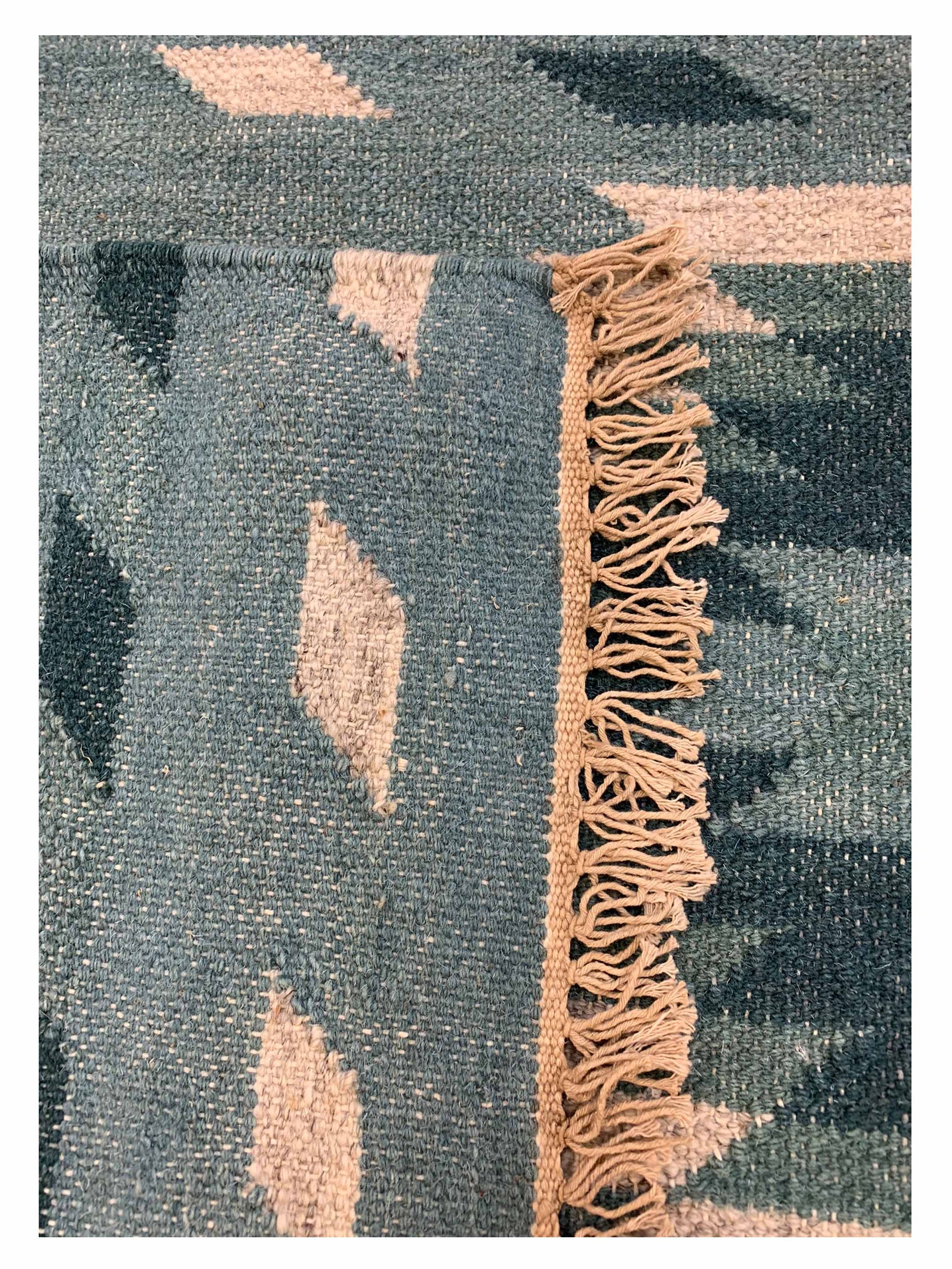 Artisan Kim Turquoise Natural Kilim Woven Rug - Rugs - Artisan - Atlanta Designer Rugs