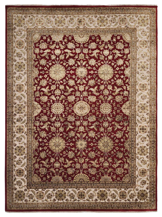 Artisan Rachel Red Ivory Traditional Knotted Rug - Rugs - Artisan - Atlanta Designer Rugs