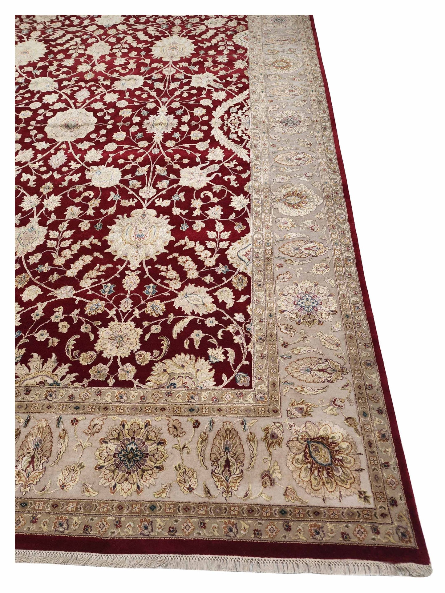 Artisan Rachel Red Ivory Traditional Knotted Rug - Rugs - Artisan - Atlanta Designer Rugs