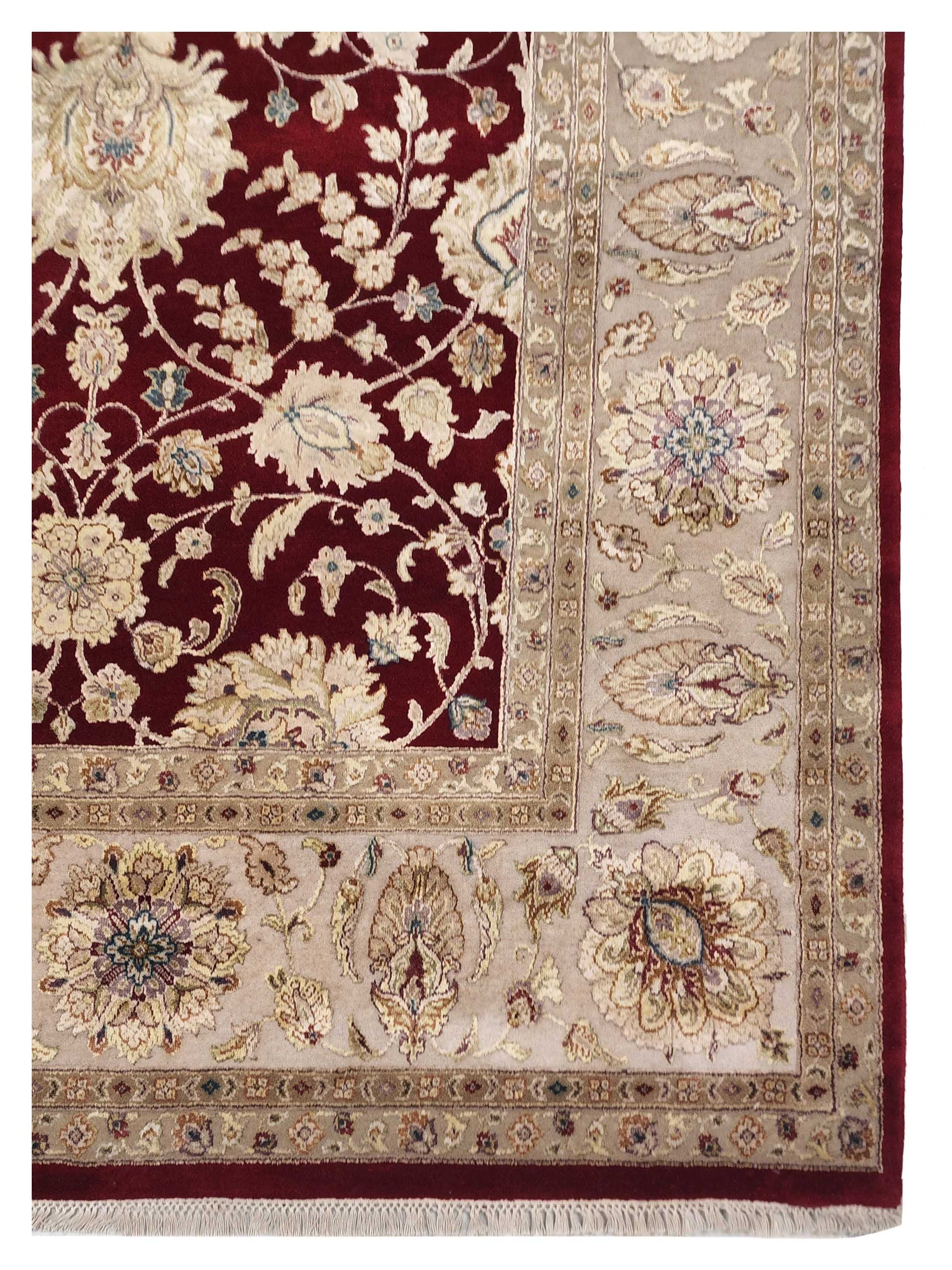 Artisan Rachel Red Ivory Traditional Knotted Rug - Rugs - Artisan - Atlanta Designer Rugs