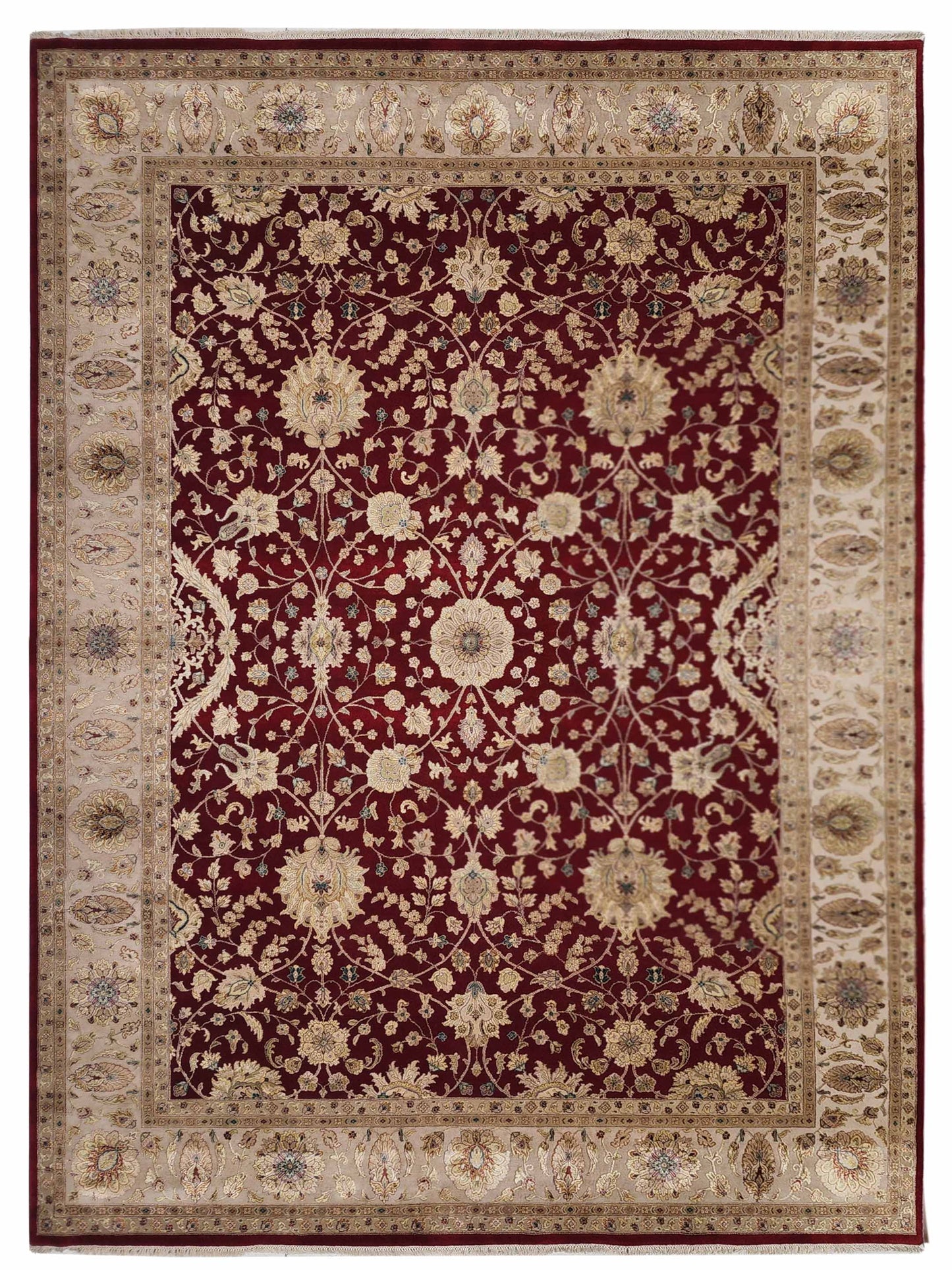 Artisan Rachel Red Ivory Traditional Knotted Rug - Rugs - Artisan - Atlanta Designer Rugs