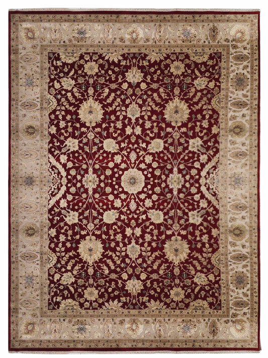 Artisan Rachel Red Ivory Traditional Knotted Rug - Rugs - Artisan - Atlanta Designer Rugs