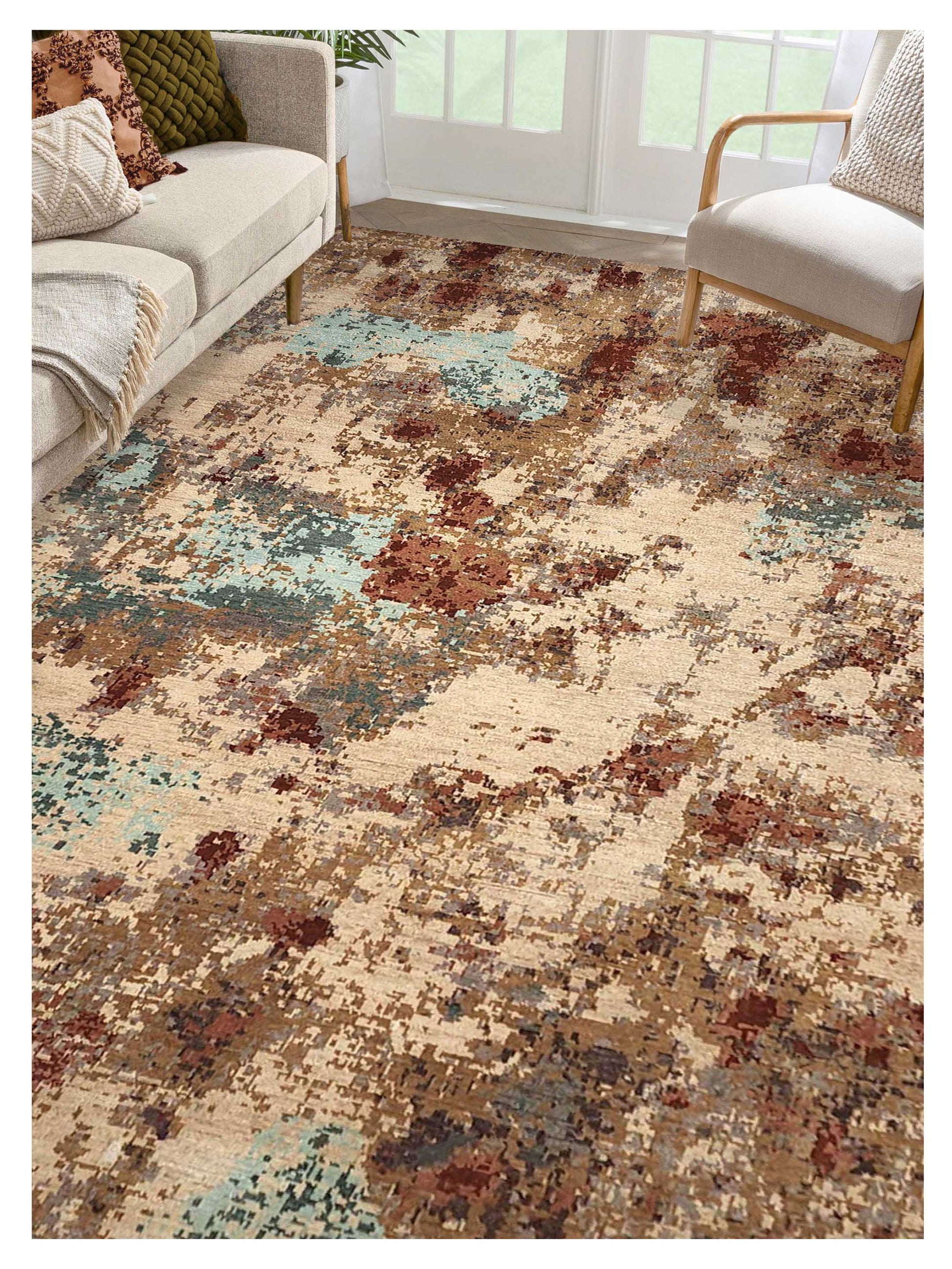 Artisan Arast Beige Multy Transitional Knotted Rug - Rugs - Artisan - Atlanta Designer Rugs