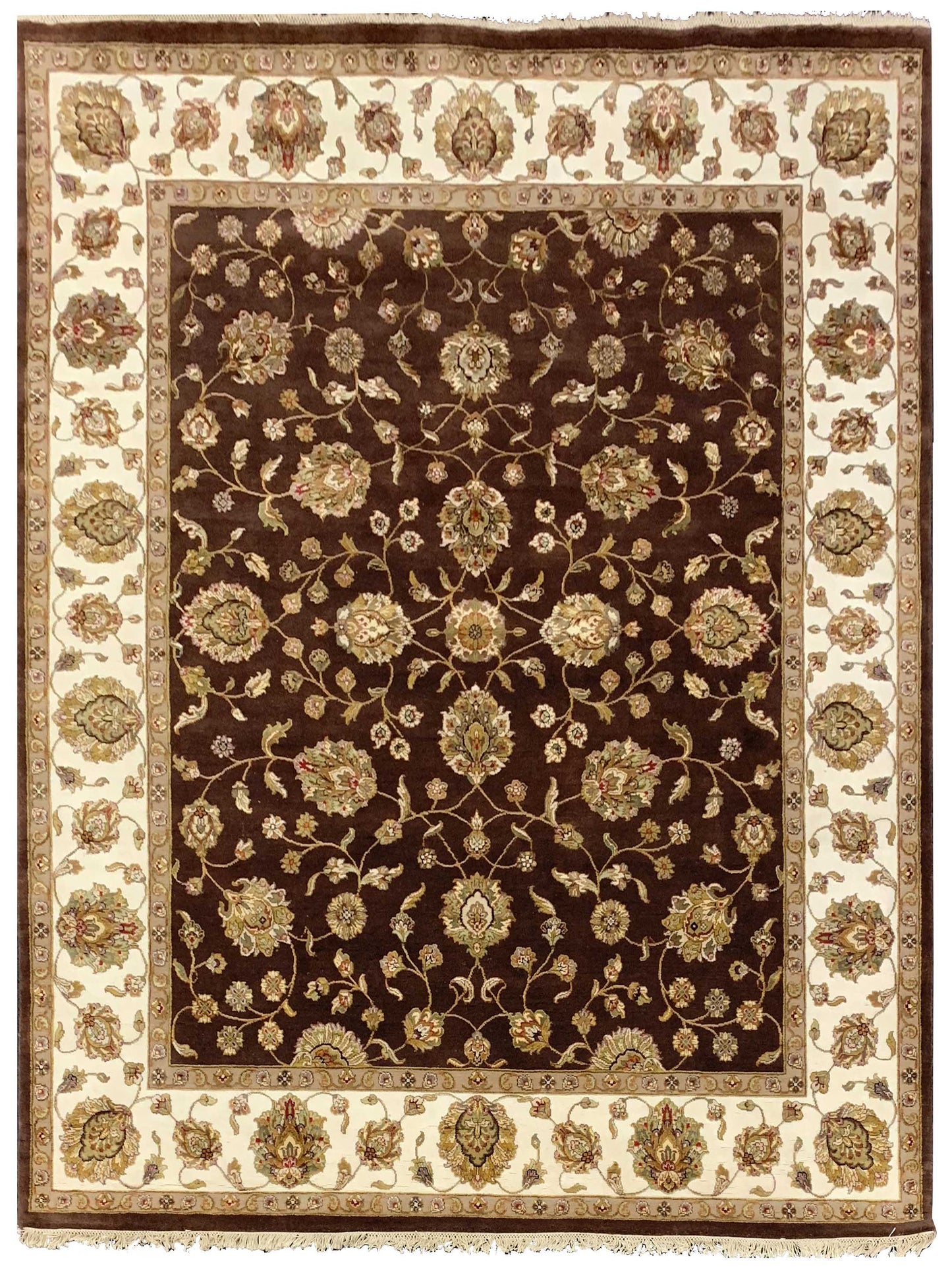 Artisan Winona Brown Ivory Traditional Knotted Rug - Rugs - Artisan - Atlanta Designer Rugs