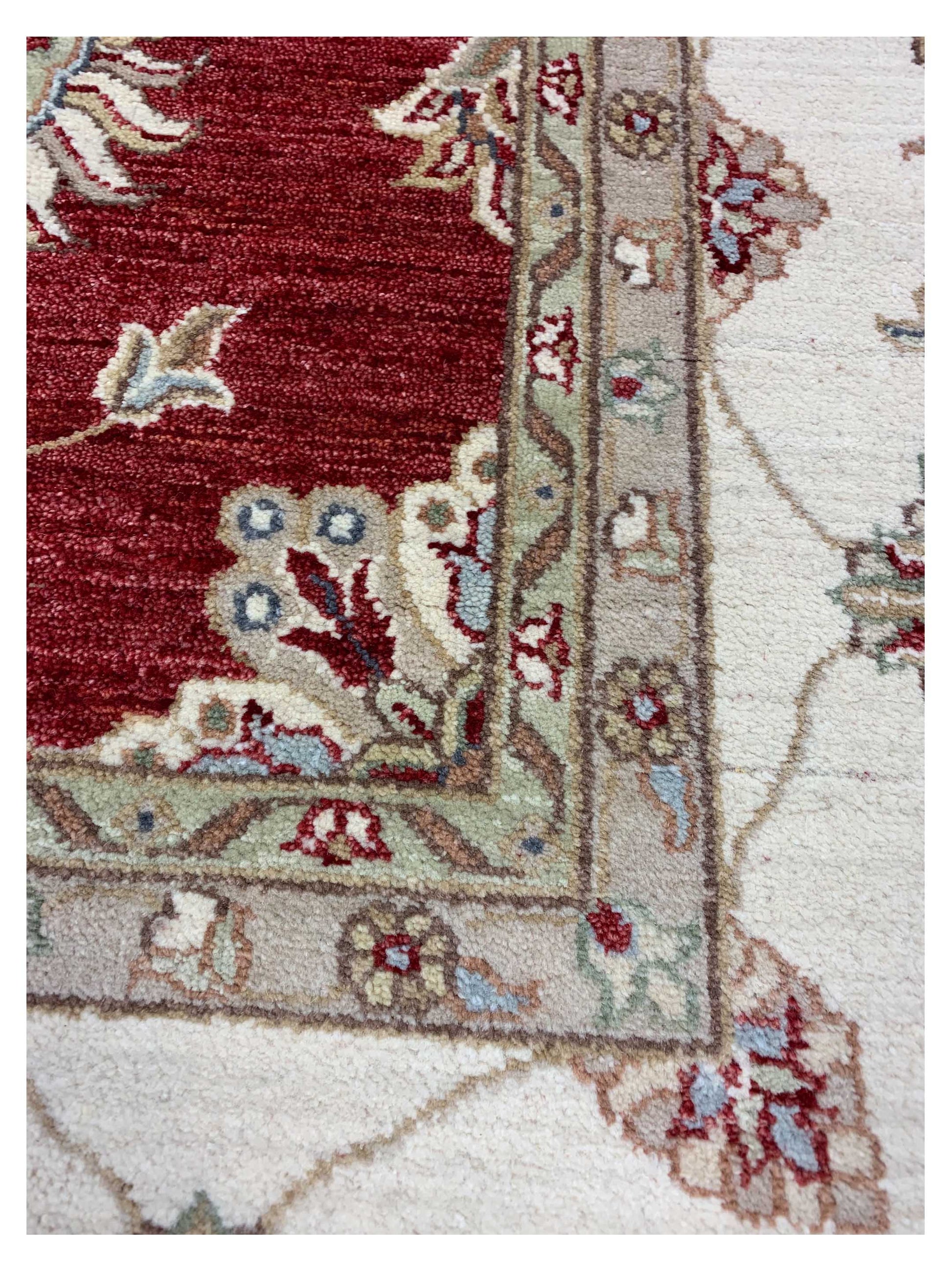 Artisan Zara Red Ivory Traditional Knotted Rug - Rugs - Artisan - Atlanta Designer Rugs