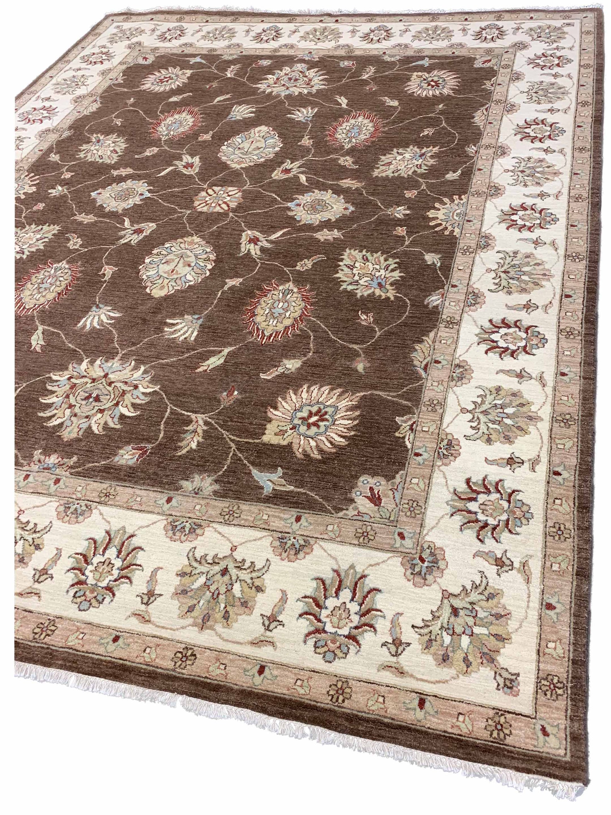 Artisan Zara Brown Ivory Traditional Knotted Rug - Rugs - Artisan - Atlanta Designer Rugs