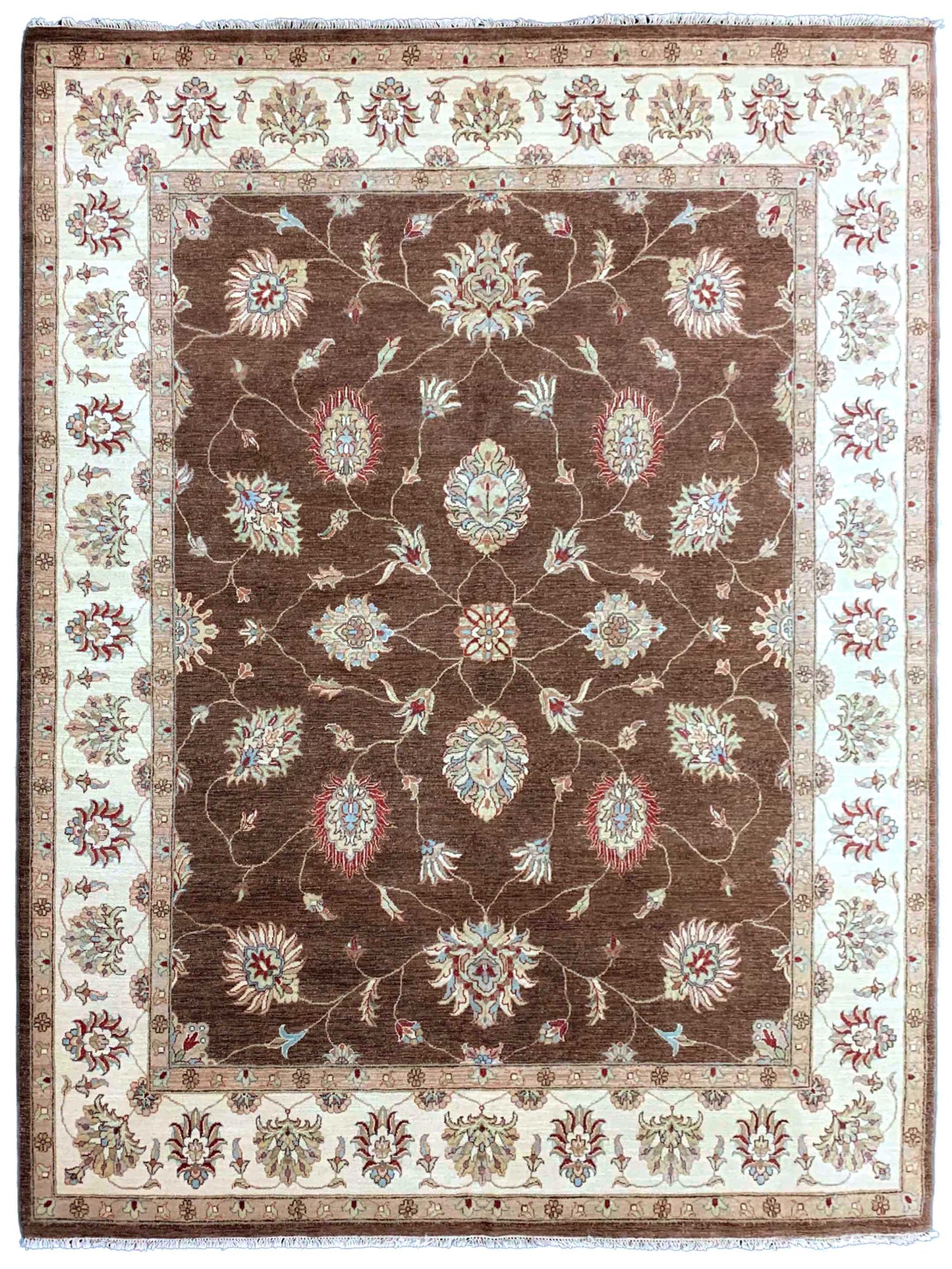 Artisan Zara Brown Ivory Traditional Knotted Rug - Rugs - Artisan - Atlanta Designer Rugs