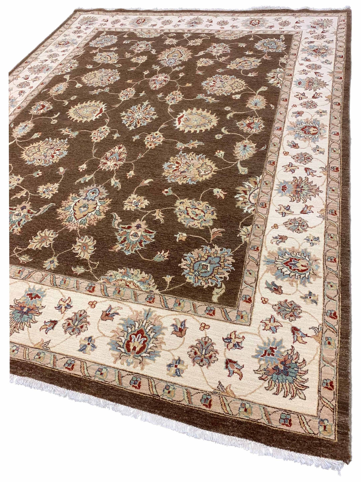 Artisan Zara Brown Ivory Traditional Knotted Rug - Rugs - Artisan - Atlanta Designer Rugs