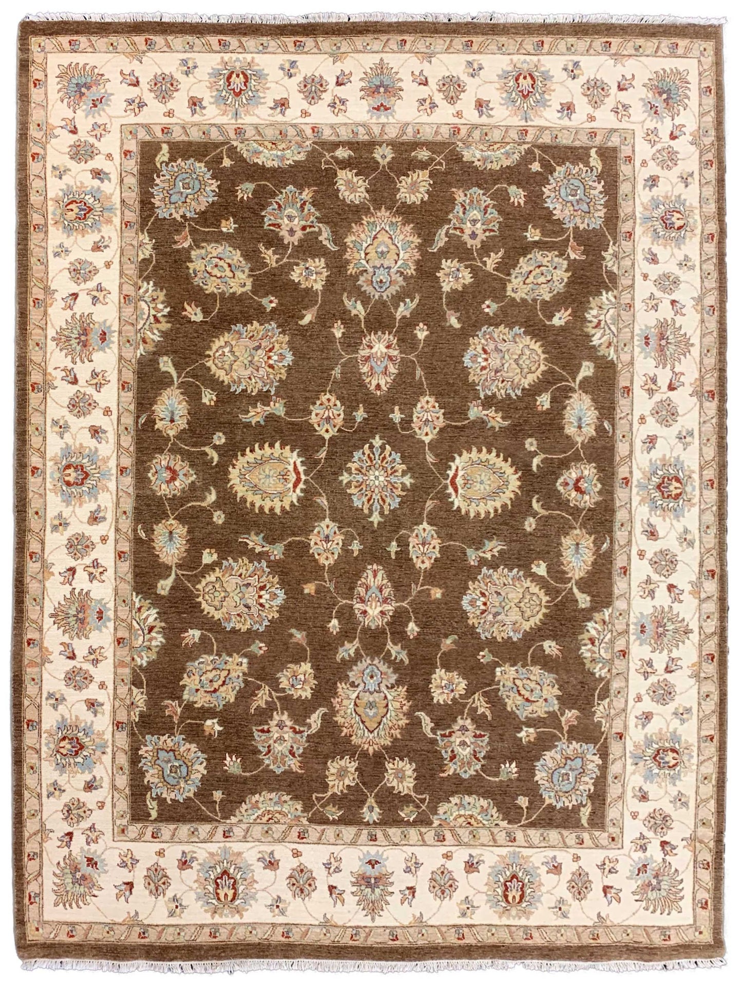 Artisan Zara Brown Ivory Traditional Knotted Rug - Rugs - Artisan - Atlanta Designer Rugs