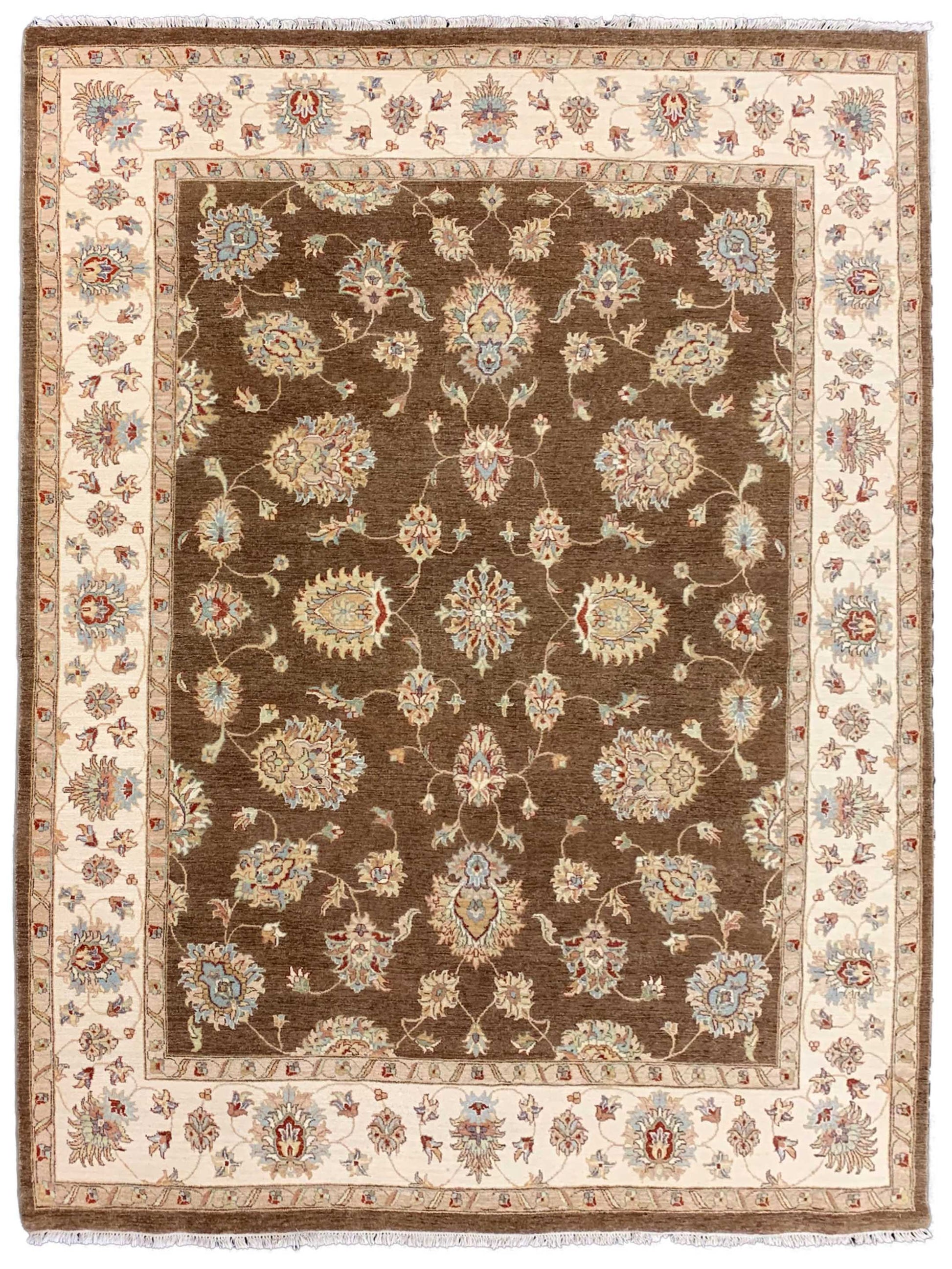 Artisan Zara Brown Ivory Traditional Knotted Rug - Rugs - Artisan - Atlanta Designer Rugs