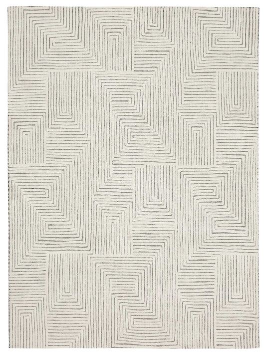 Drew & Jonathan Sirocco By Drew & Jonathan Home R1103 Black White Transitional Woven Rug