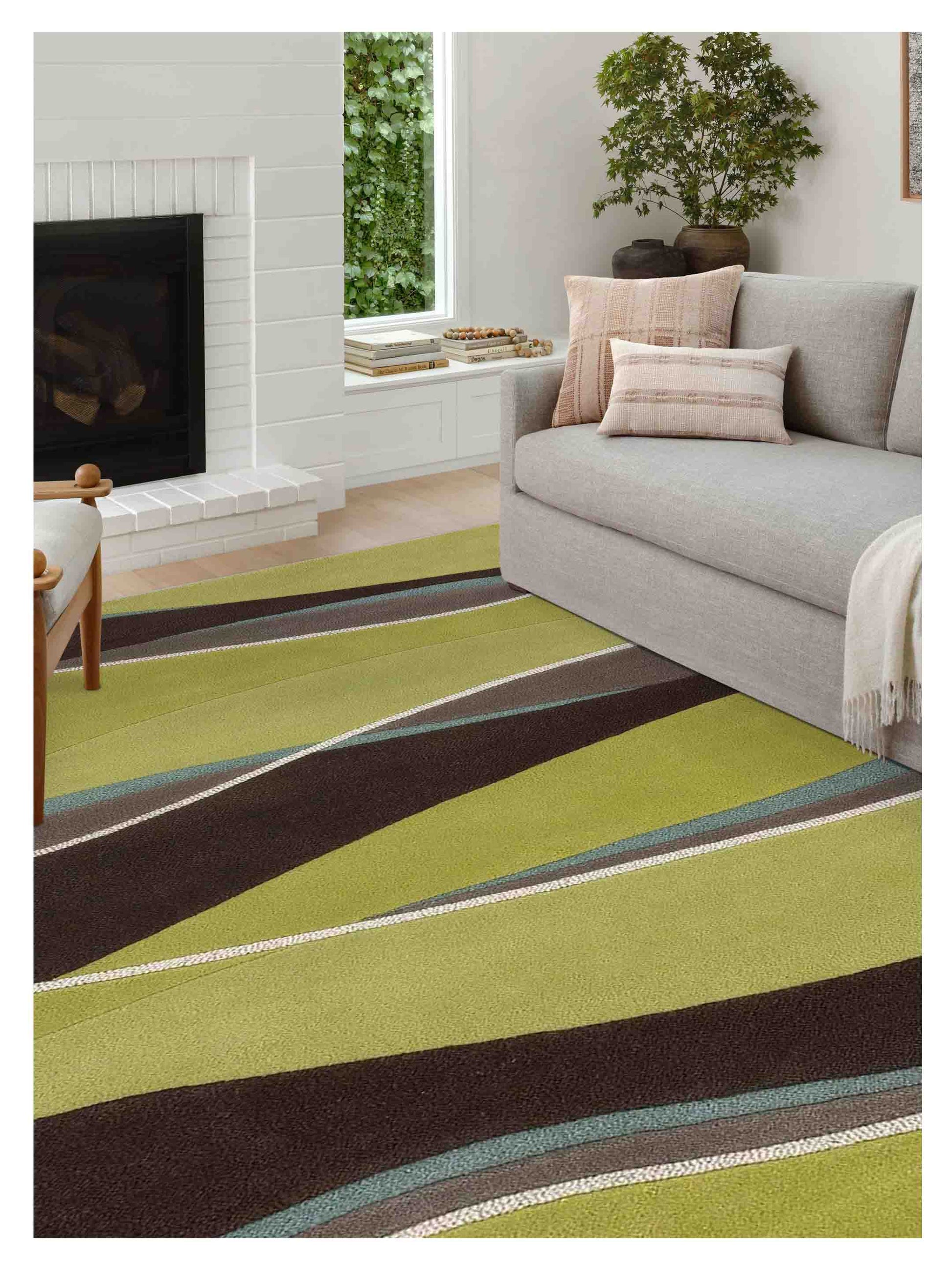 KAS Eternity 1084 Lime Mocha Contemporary Tufted Rug - Rugs - KAS - Atlanta Designer Rugs