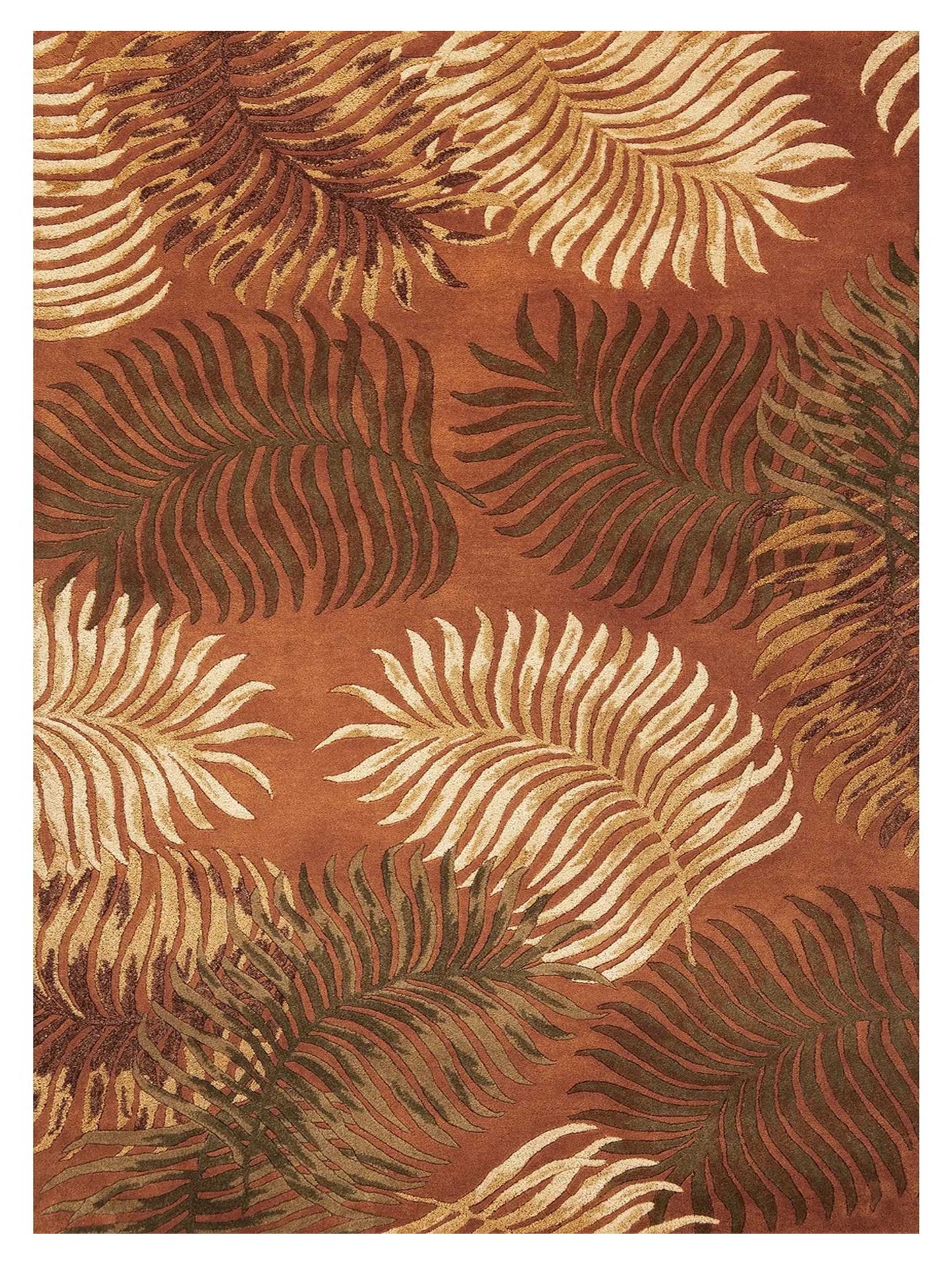 KAS Havana 2623 Rust Florals & Tropicals Tufted Rug - Rugs - KAS - Atlanta Designer Rugs