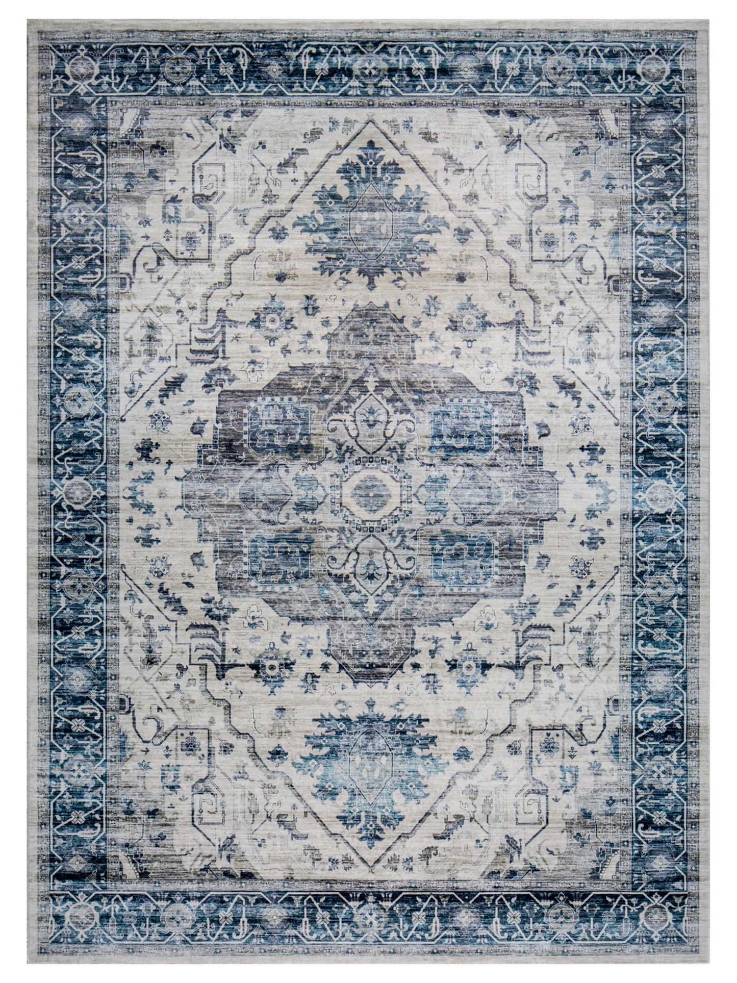 KAS Roxy 2821 Ivory Blue Transitional Machinemade Rug - Rugs - KAS - Atlanta Designer Rugs