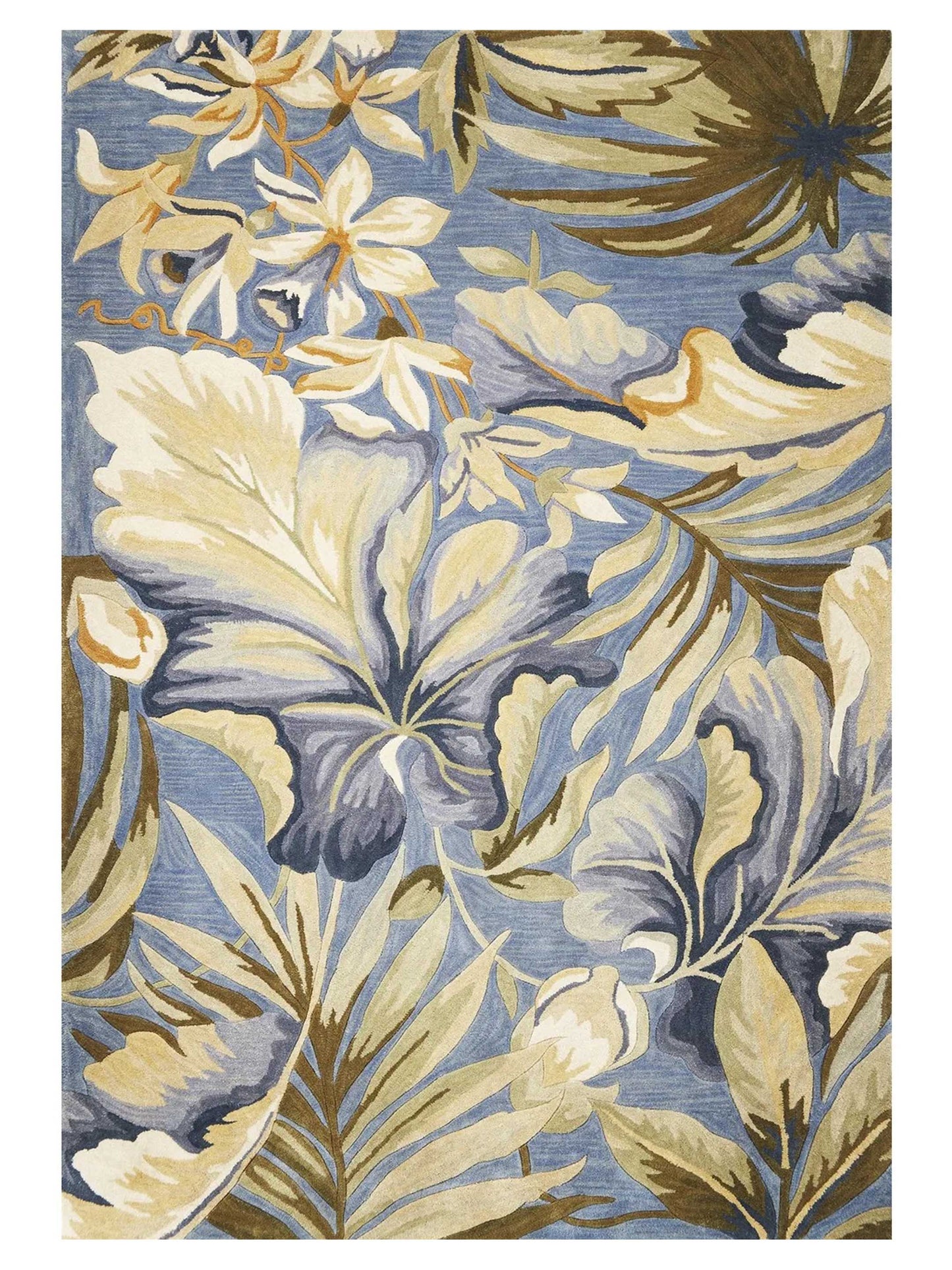 KAS Sparta 3180 Blue Florals & Tropicals Tufted Rug