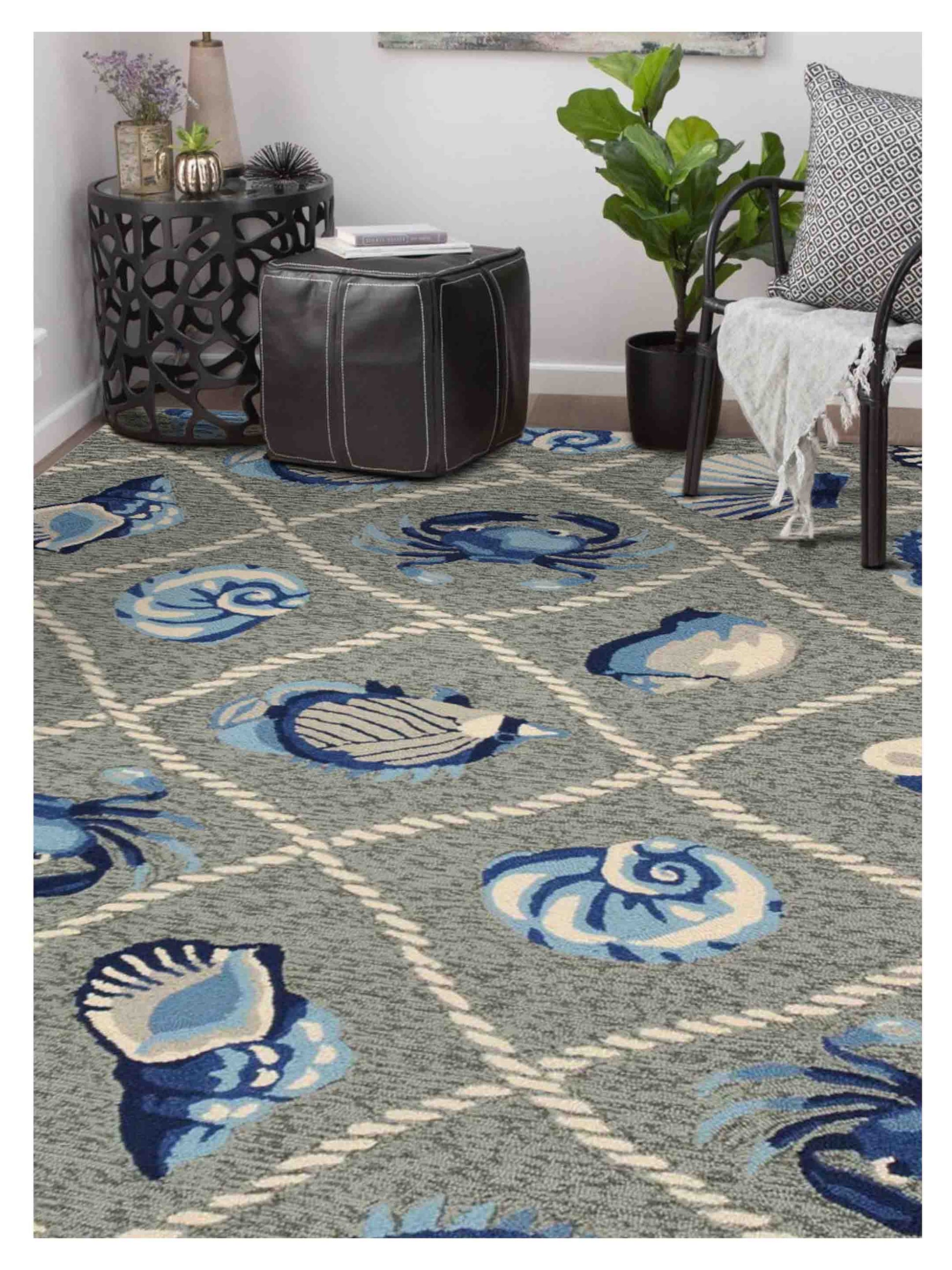 KAS Harbor 4219 Grey Indoor/Outdoor Knotted Rug - Rugs - KAS - Atlanta Designer Rugs