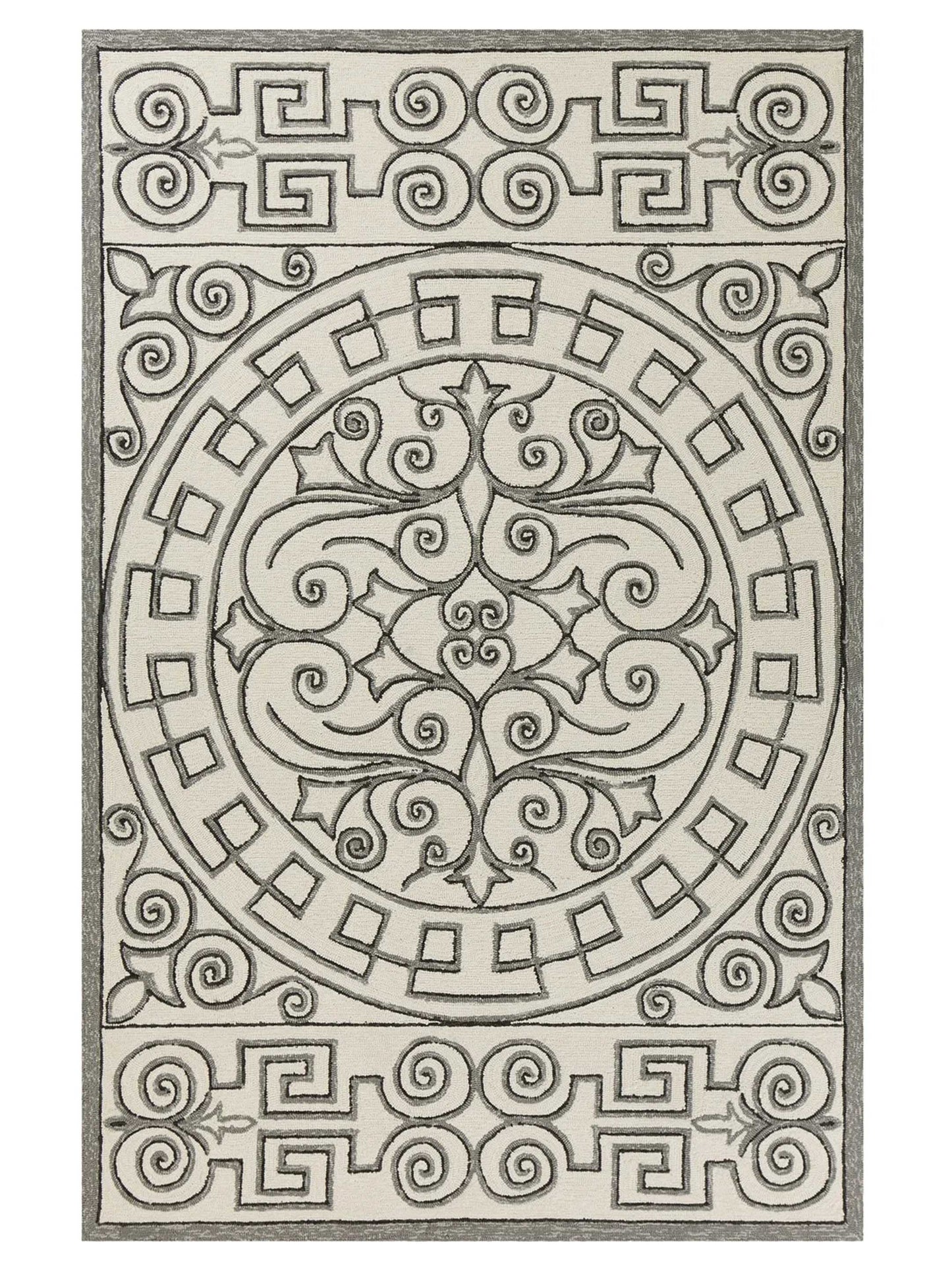 KAS Harbor 4246 Ivory Grey Indoor/Outdoor Knotted Rug - Rugs - KAS - Atlanta Designer Rugs