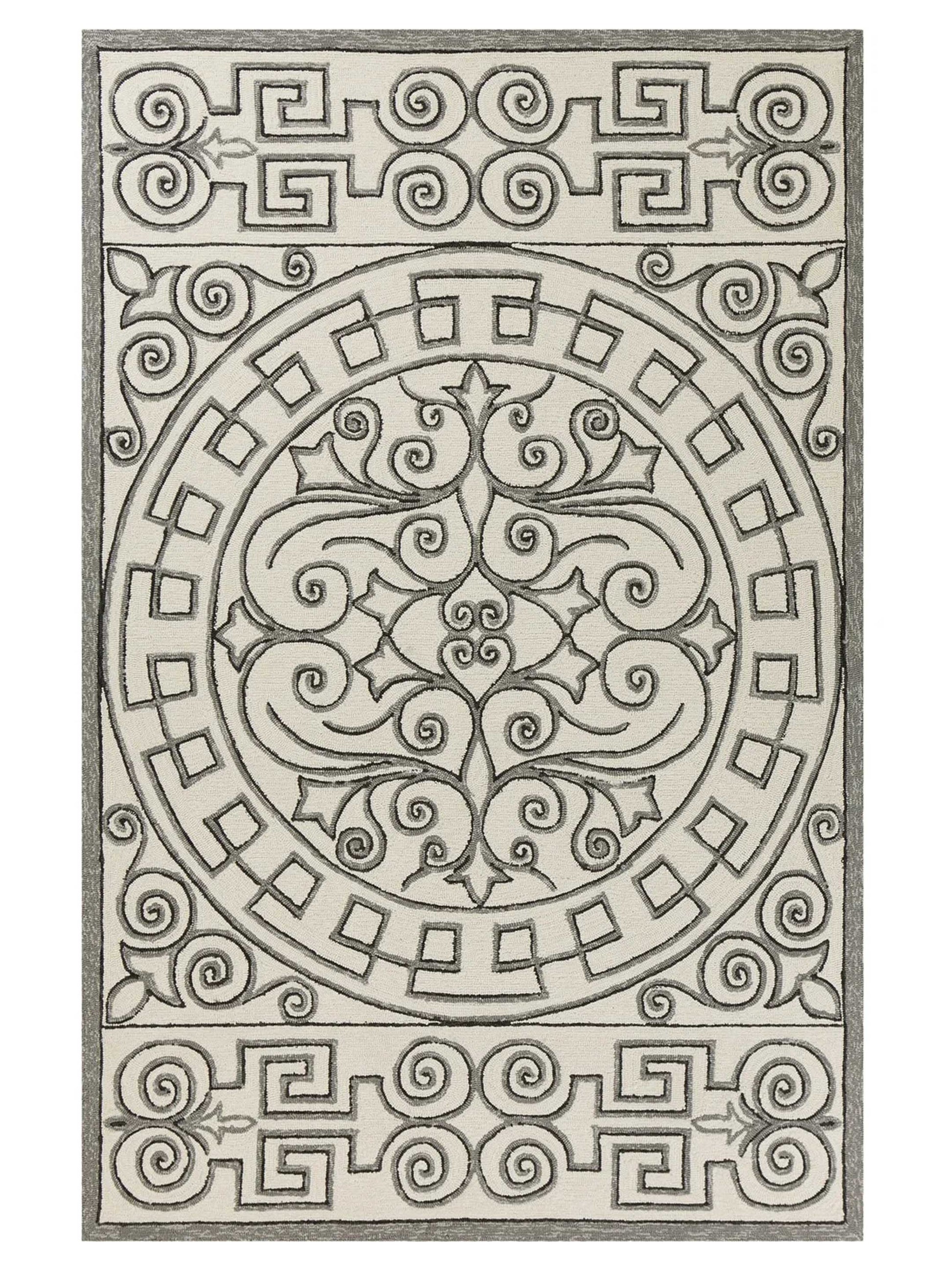 KAS Harbor 4246 Ivory Grey Indoor/Outdoor Knotted Rug - Rugs - KAS - Atlanta Designer Rugs