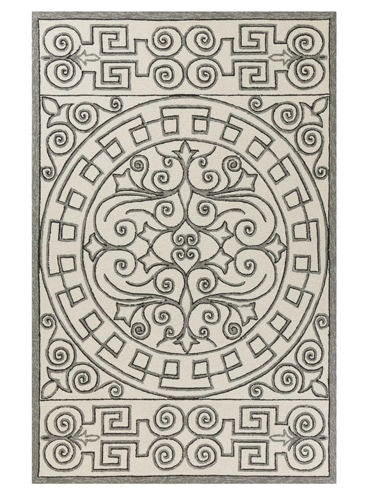 KAS Harbor 4246 Ivory Grey Indoor/Outdoor Knotted Rug - Rugs - KAS - Atlanta Designer Rugs