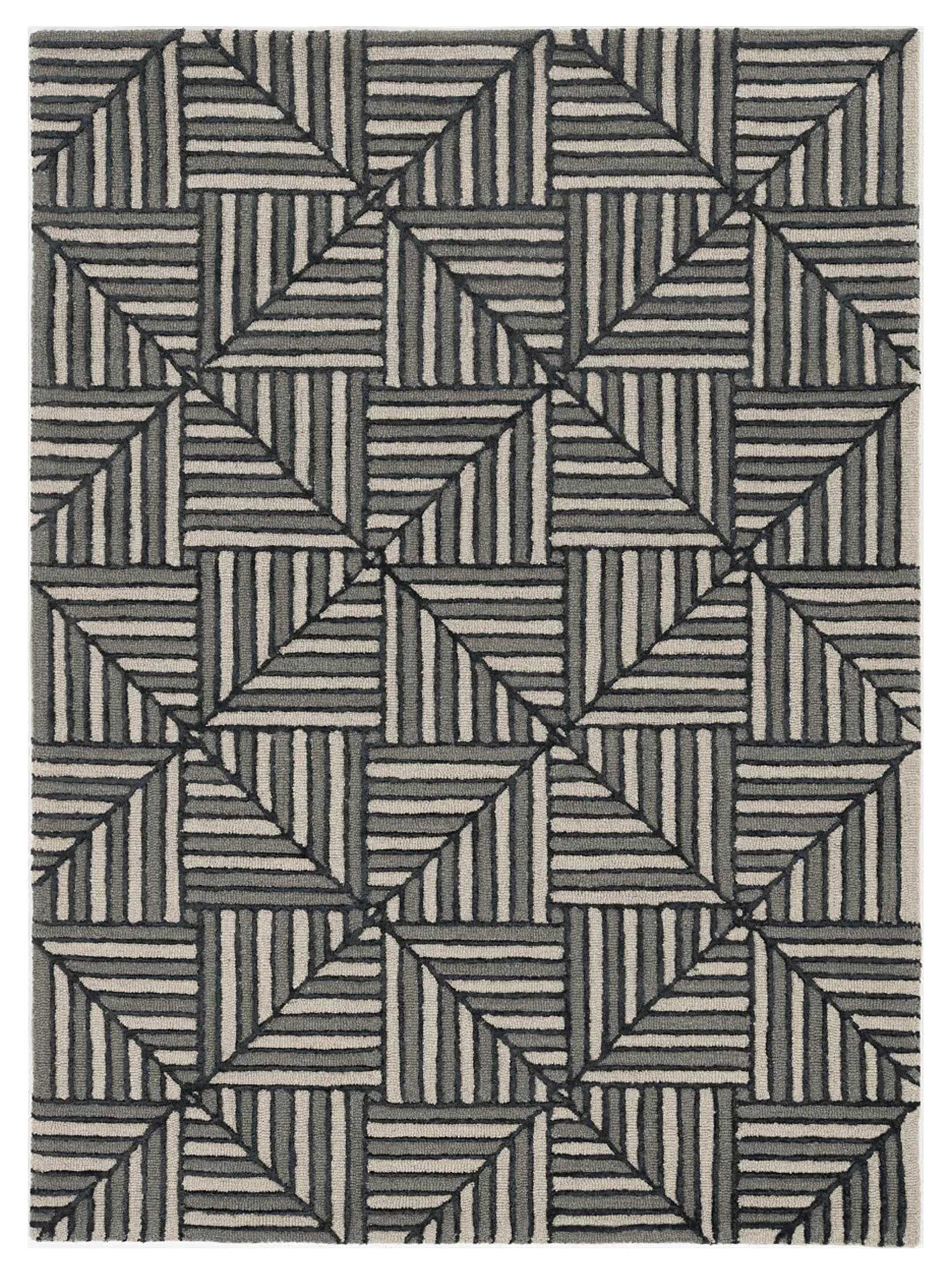 KAS Libby Langdon Upton 4304 Navy Charcoal Transitional Tufted Rug - Rugs - KAS - Atlanta Designer Rugs