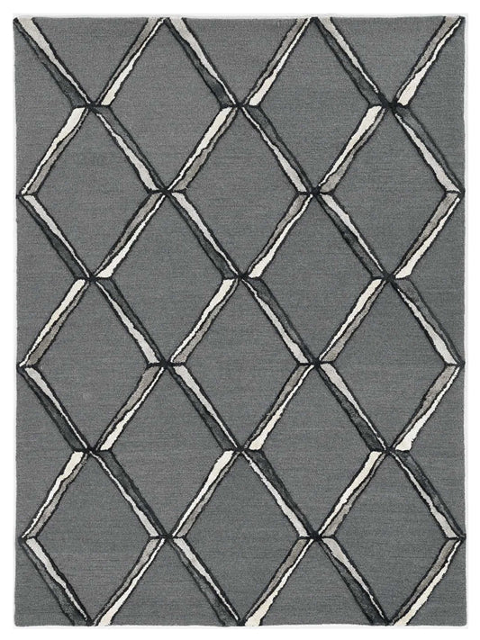 KAS Libby Langdon Upton 4308 Charcoal Silver Transitional Tufted Rug - Rugs - KAS - Atlanta Designer Rugs