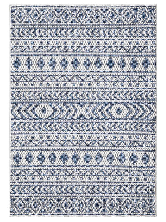 KAS Provo 5776 Ivory Blue Indoor/Outdoor Machinemade Rug - Rugs - KAS - Atlanta Designer Rugs