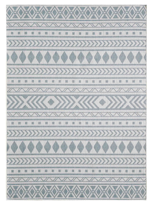 KAS Provo 5777 Ivory Aqua Indoor/Outdoor Machinemade Rug - Rugs - KAS - Atlanta Designer Rugs