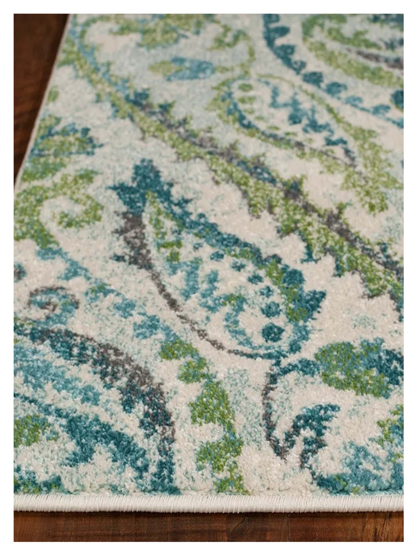 KAS Stella 6256 Ivory Teal Transitional Machinemade Rug - Rugs - KAS - Atlanta Designer Rugs