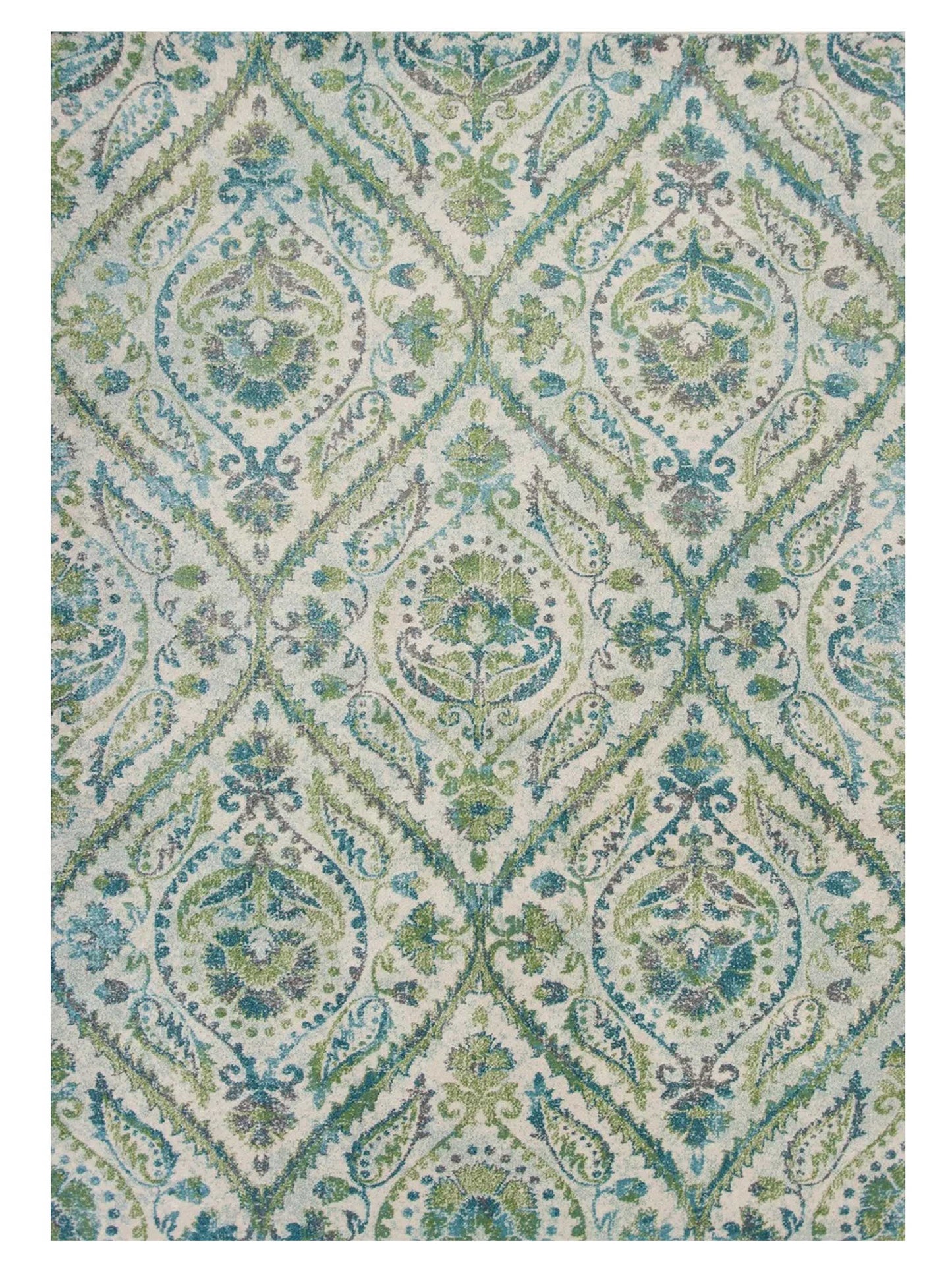 KAS Stella 6256 Ivory Teal Transitional Machinemade Rug - Rugs - KAS - Atlanta Designer Rugs