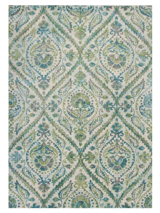 KAS Stella 6256 Ivory Teal Transitional Machinemade Rug - Rugs - KAS - Atlanta Designer Rugs