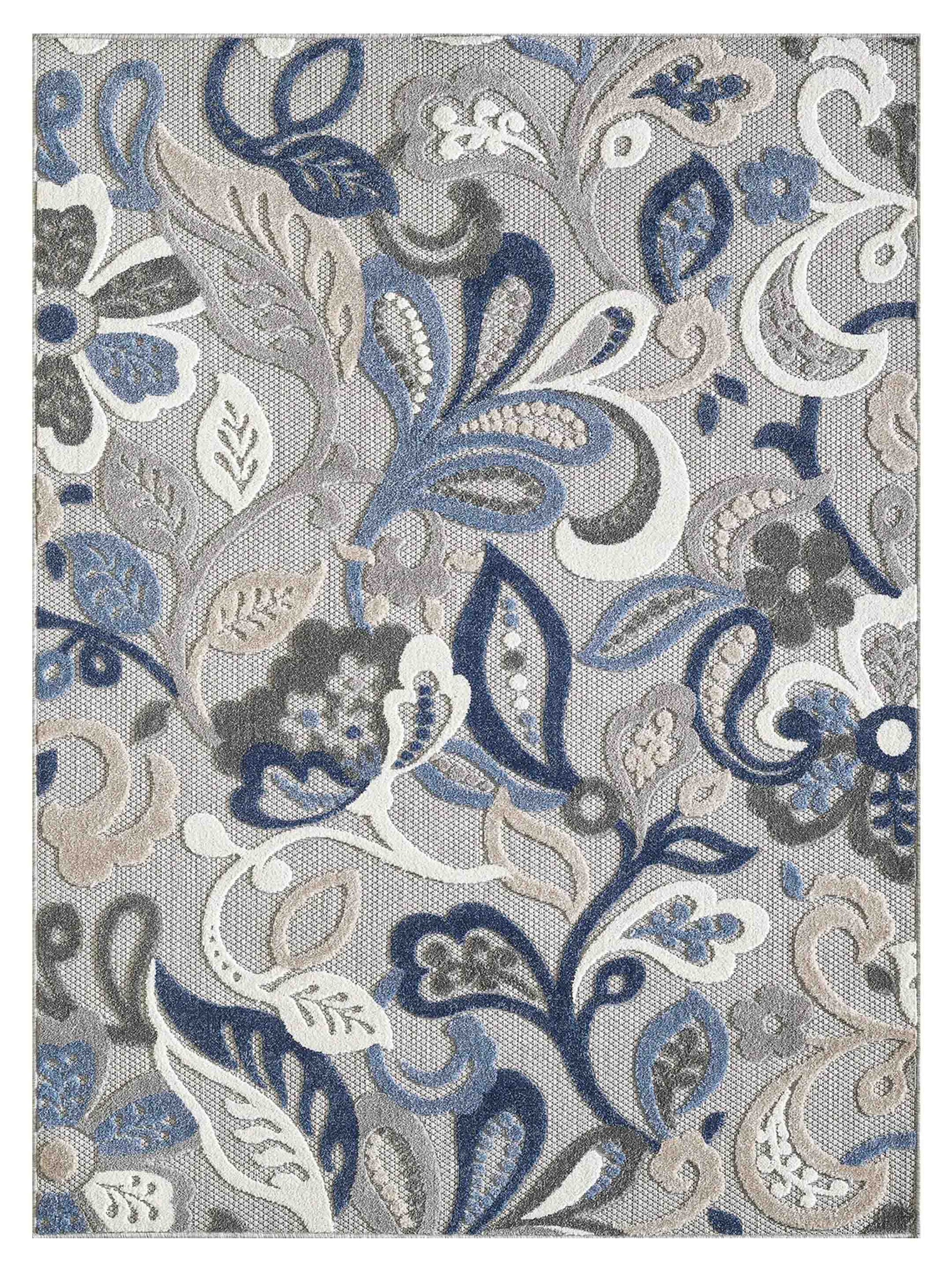 KAS Calla 6922 Grey Blue Indoor/Outdoor Machinemade Rug - Rugs - KAS - Atlanta Designer Rugs