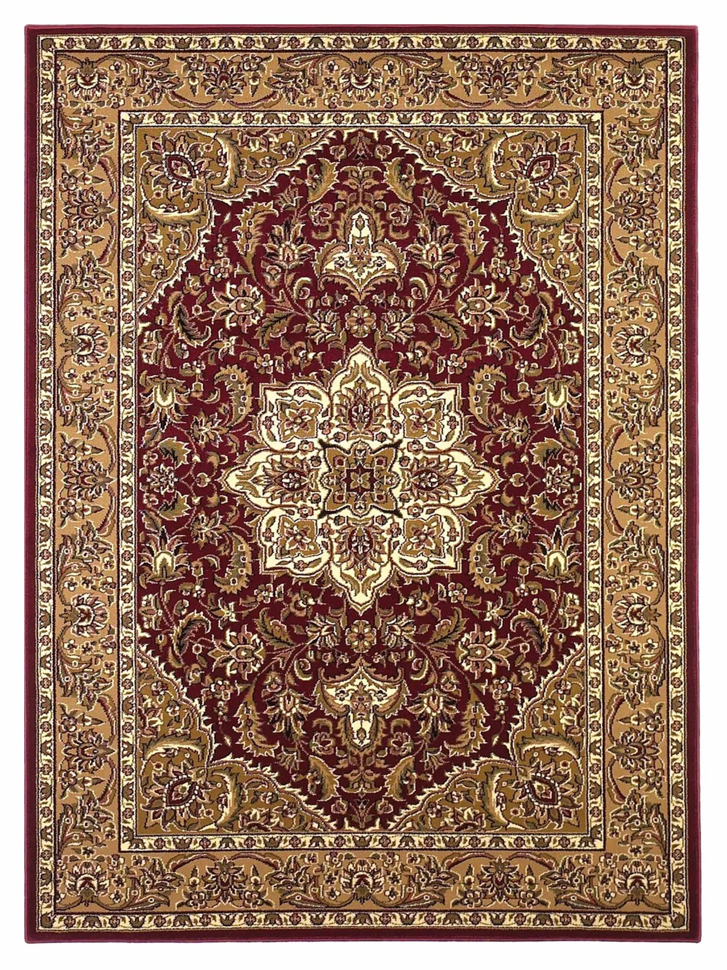 KAS Cambridge 7326 Red Beige Traditional Machinemade Rug - Rugs - KAS - Atlanta Designer Rugs