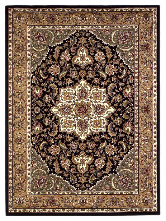 KAS Cambridge 7327 Black Beige Traditional Machinemade Rug - Rugs - KAS - Atlanta Designer Rugs