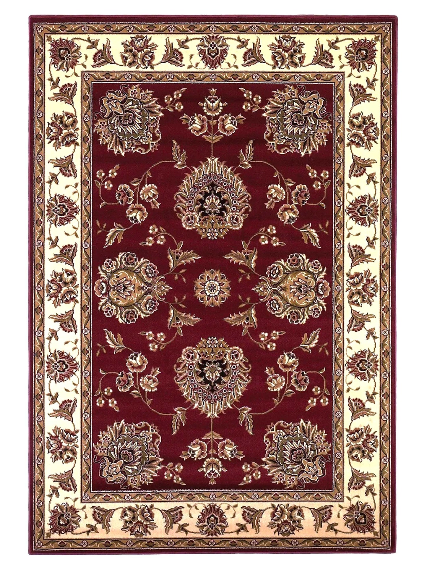 KAS Cambridge 7340 Red Ivory Traditional Machinemade Rug - Rugs - KAS - Atlanta Designer Rugs