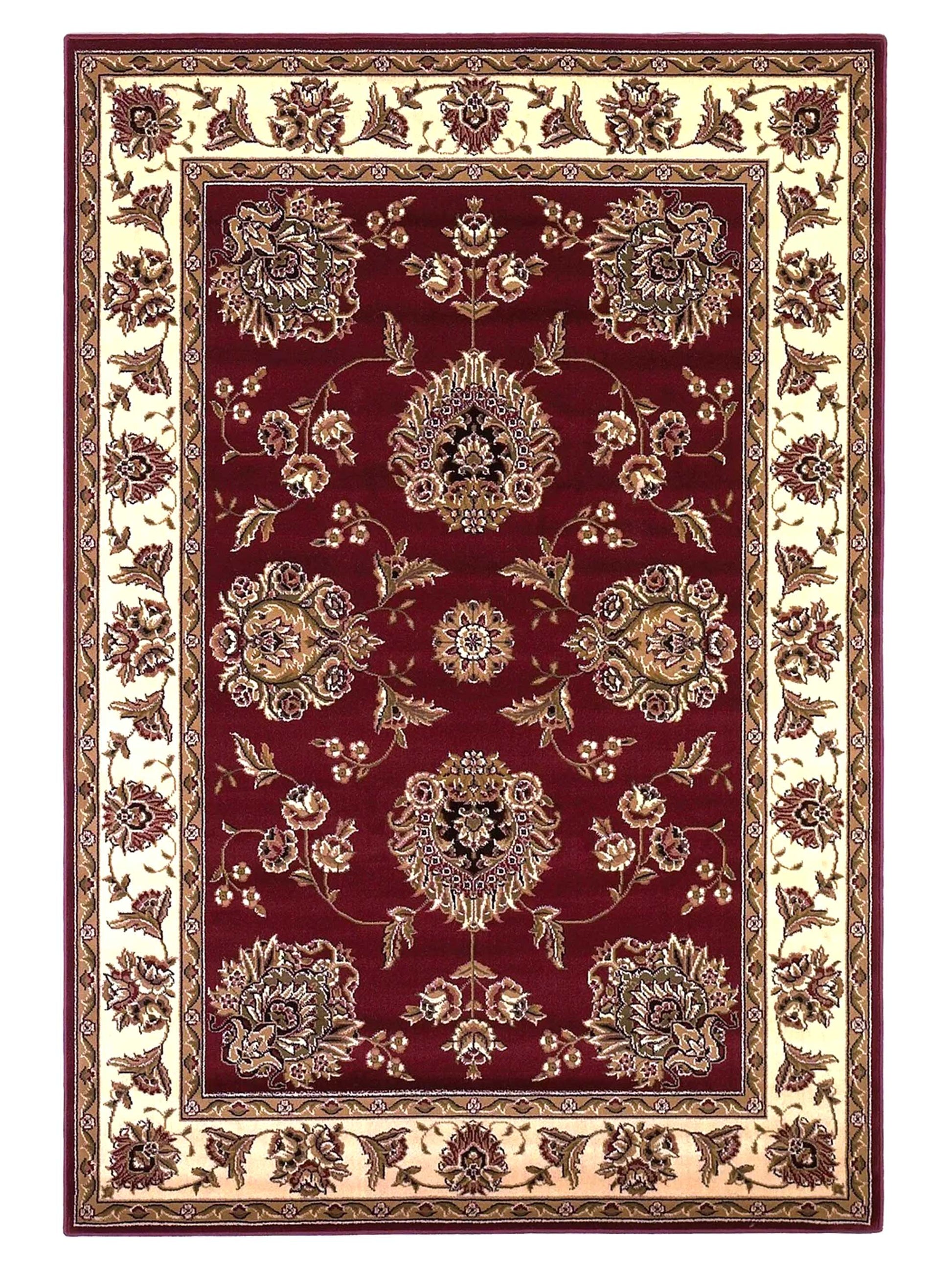 KAS Cambridge 7340 Red Ivory Traditional Machinemade Rug - Rugs - KAS - Atlanta Designer Rugs