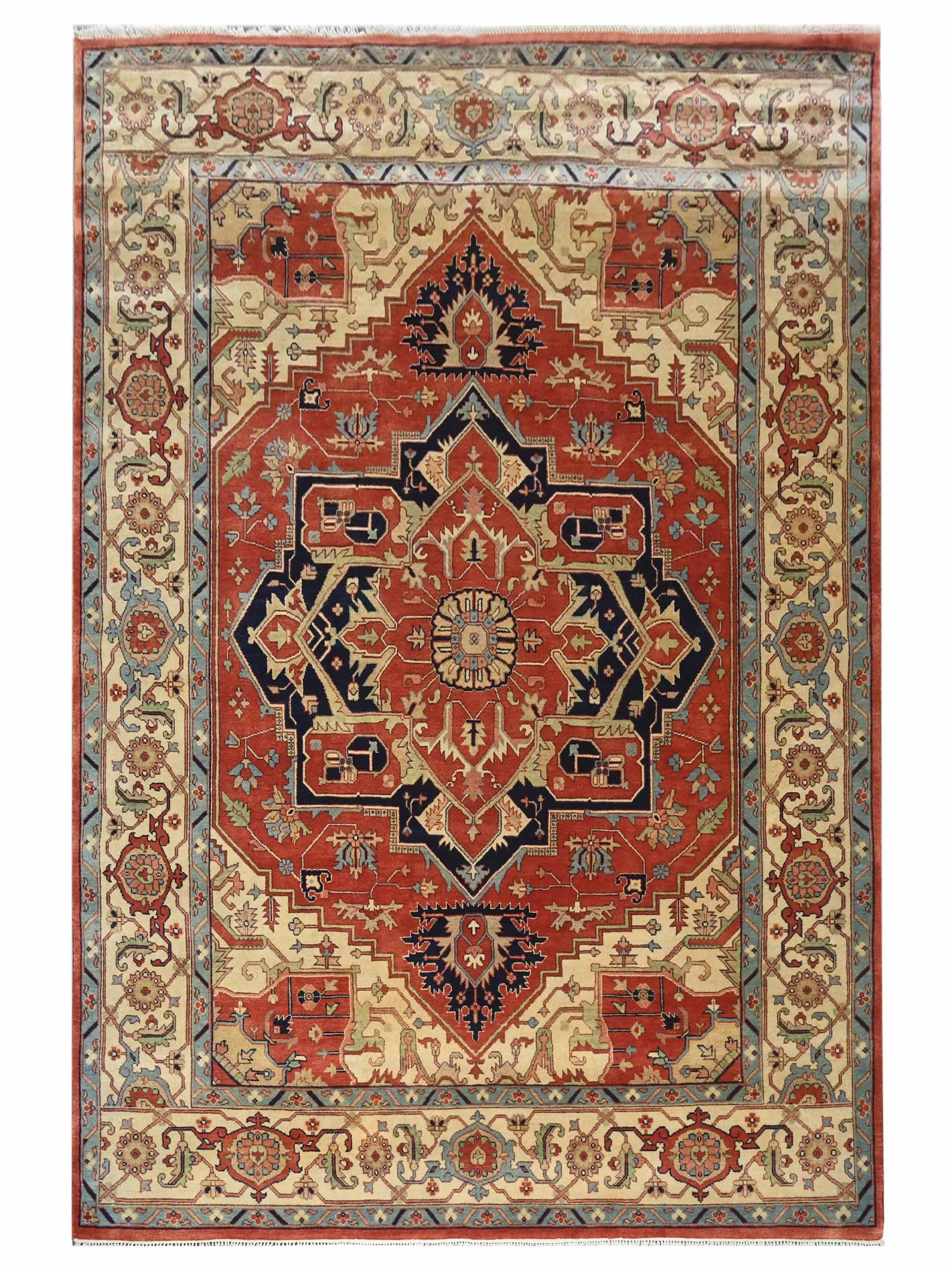 Artisan Helena Rust Beige Traditional Knotted Rug - Rugs - Artisan - Atlanta Designer Rugs