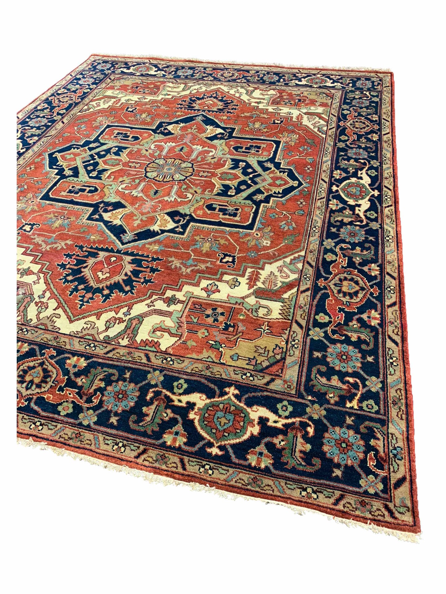 Artisan Helena Rust Blue Traditional Knotted Rug - Rugs - Artisan - Atlanta Designer Rugs