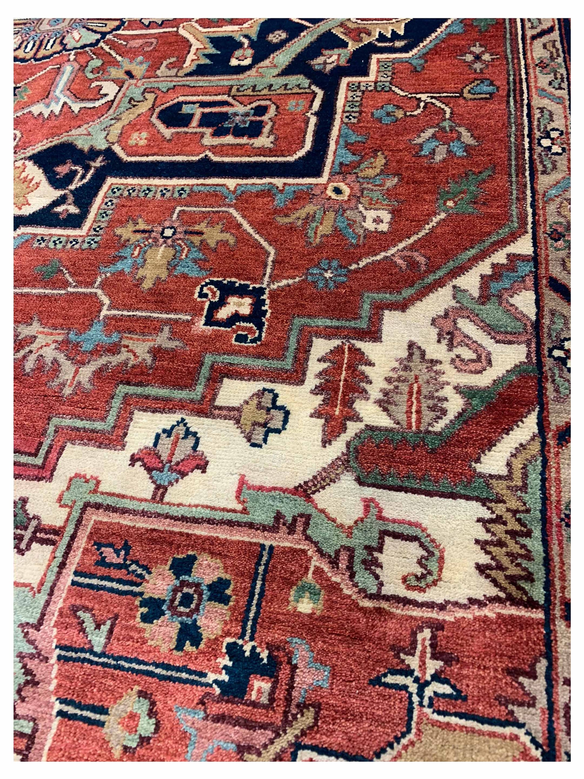 Artisan Helena Rust Blue Traditional Knotted Rug - Rugs - Artisan - Atlanta Designer Rugs