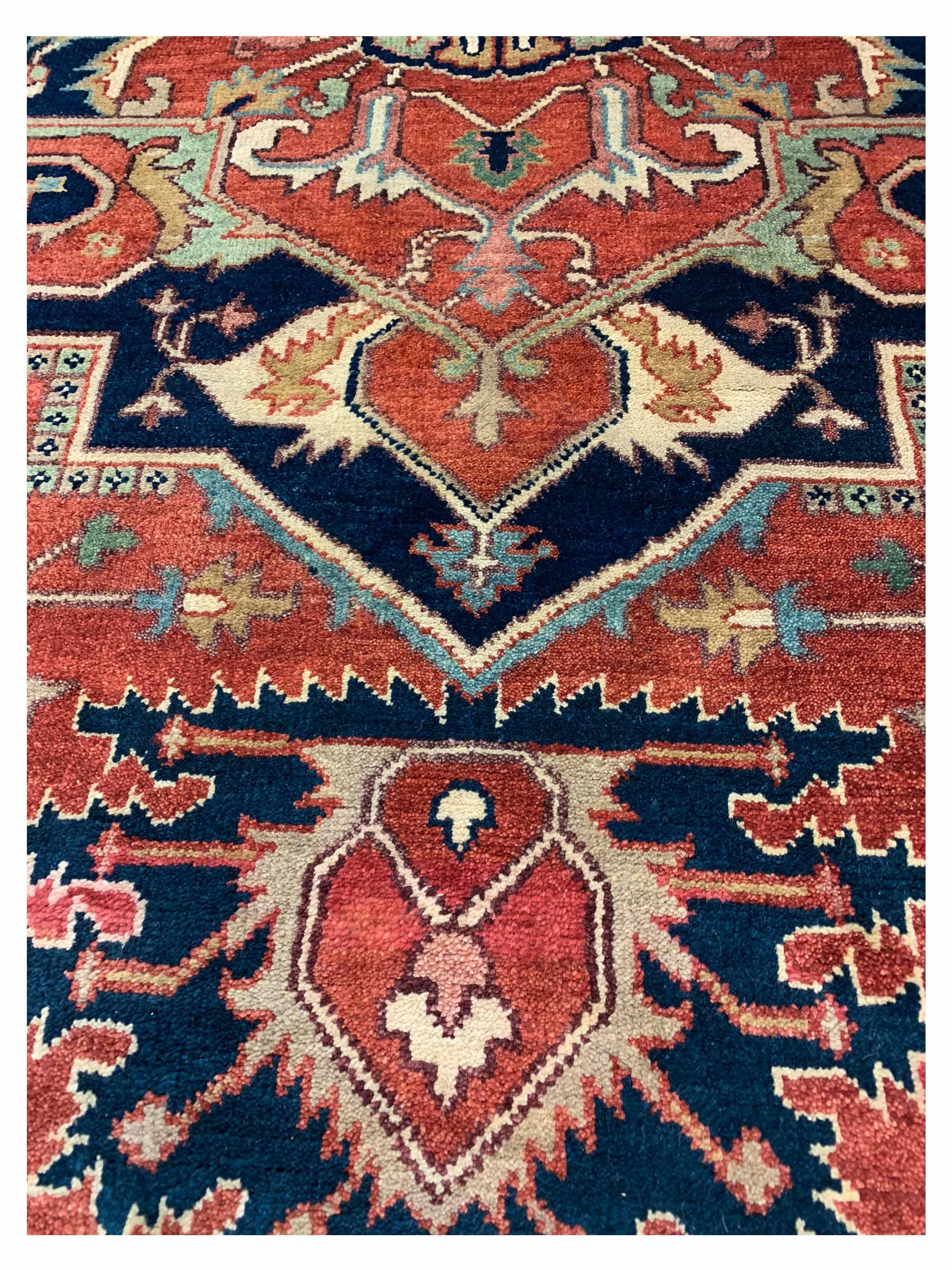 Artisan Helena Rust Blue Traditional Knotted Rug - Rugs - Artisan - Atlanta Designer Rugs