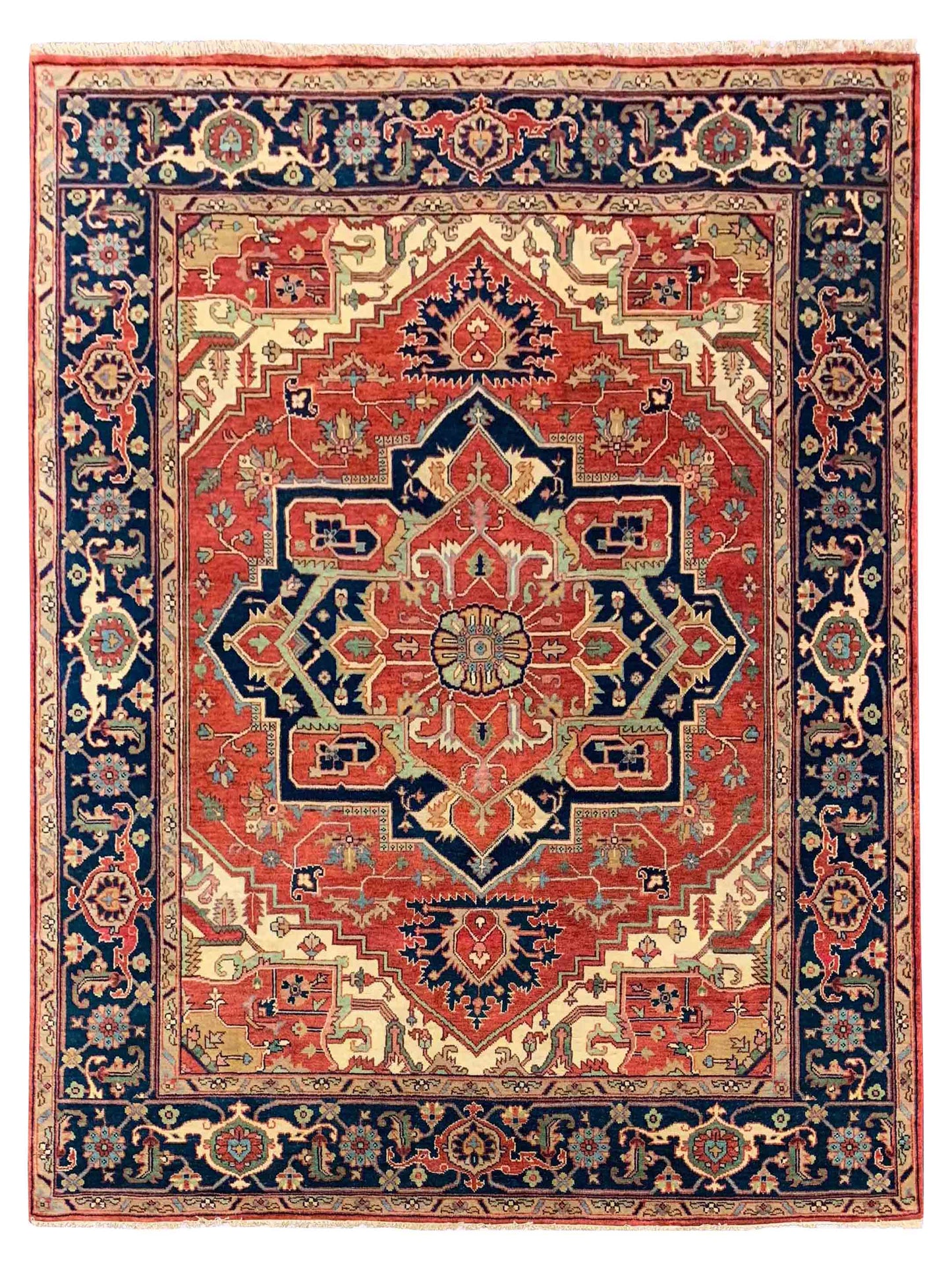 Artisan Helena Rust Blue Traditional Knotted Rug - Rugs - Artisan - Atlanta Designer Rugs