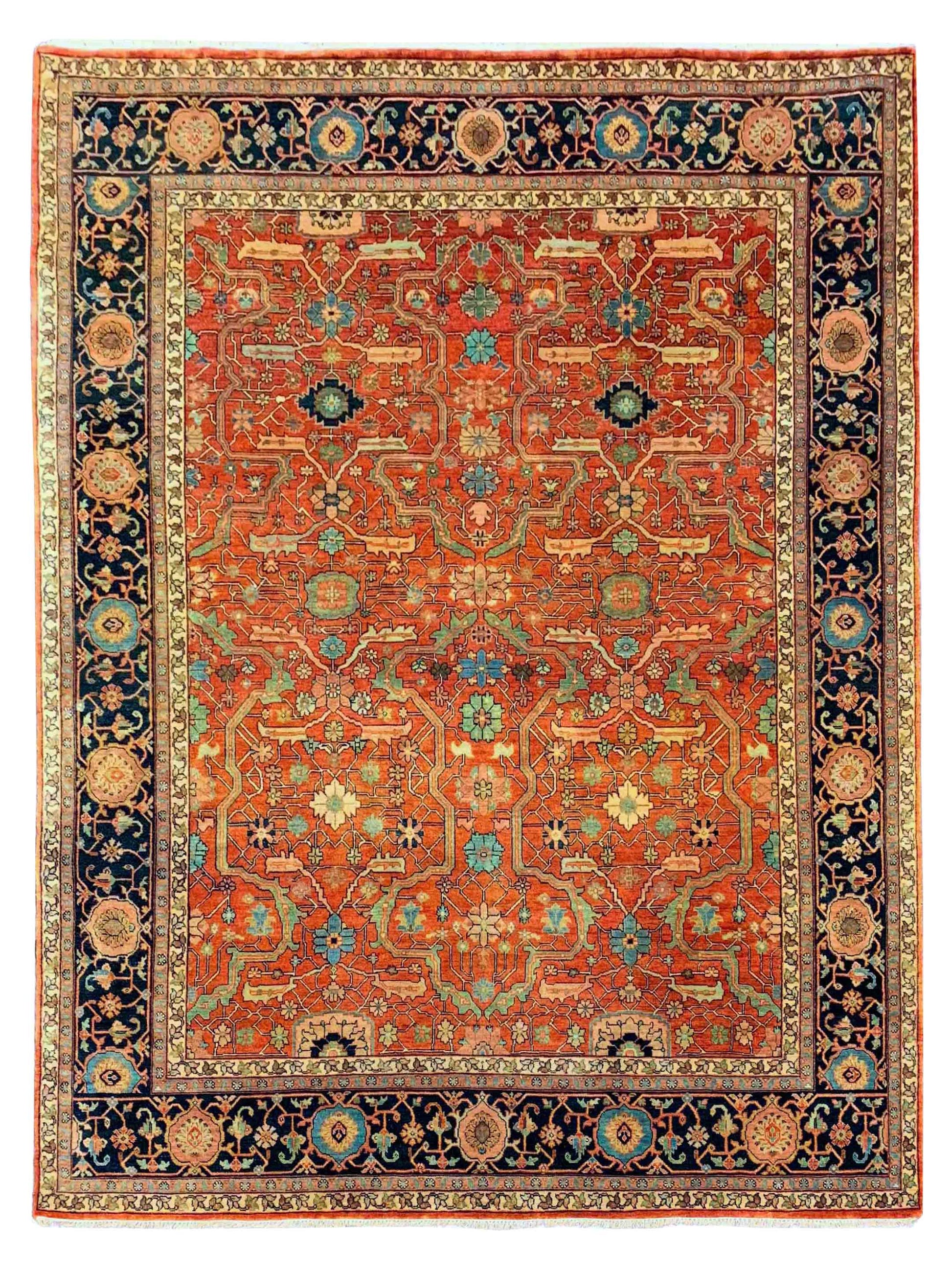 Artisan Gwyneth Rust Blue Traditional Knotted Rug - Rugs - Artisan - Atlanta Designer Rugs