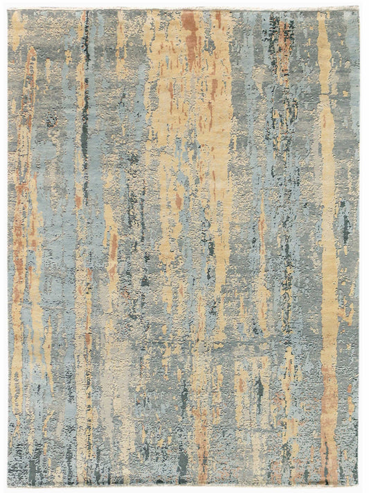 Limited MELBOURNE ME - 253 Deep Silver Transitional Knotted Rug - Rugs - Limited - Atlanta Designer Rugs