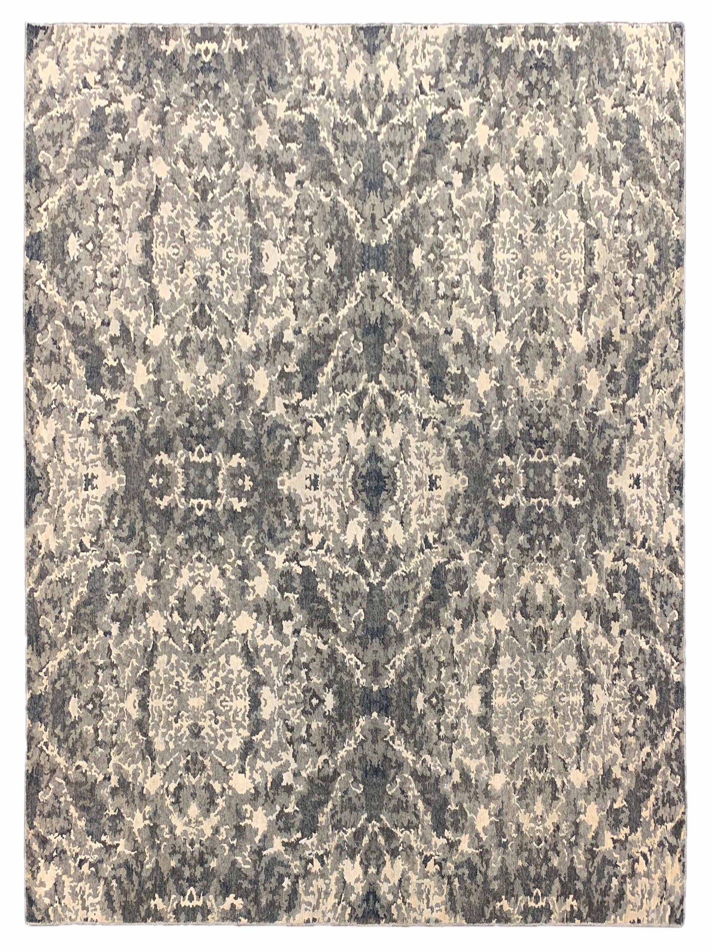 Artisan Mary Charcoal Silver Contemporary Knotted Rug - Rugs - Artisan - Atlanta Designer Rugs