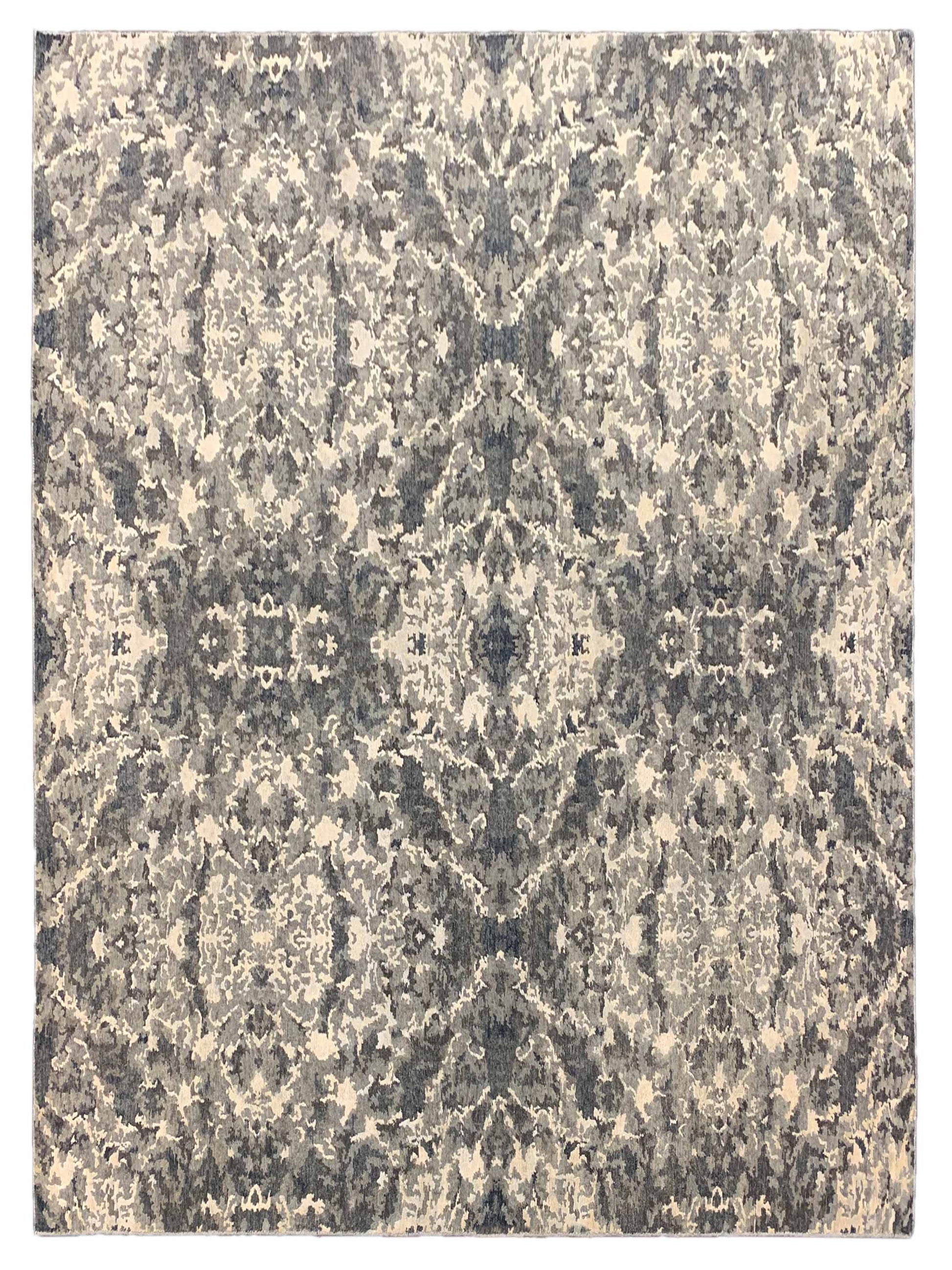 Artisan Mary Charcoal Silver Contemporary Knotted Rug - Rugs - Artisan - Atlanta Designer Rugs