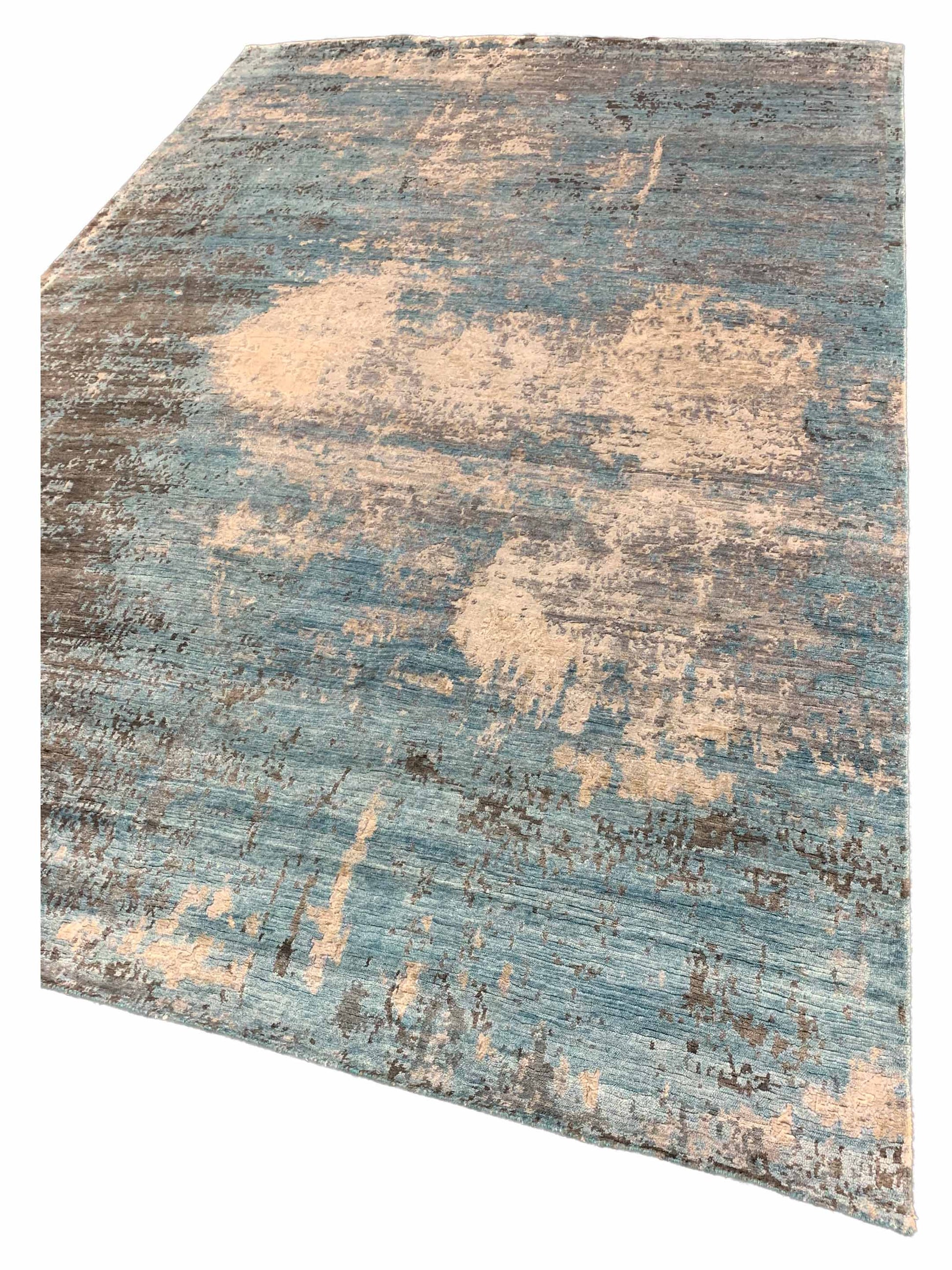 Artisan Mary Turquoise Contemporary Knotted Rug - Rugs - Artisan - Atlanta Designer Rugs