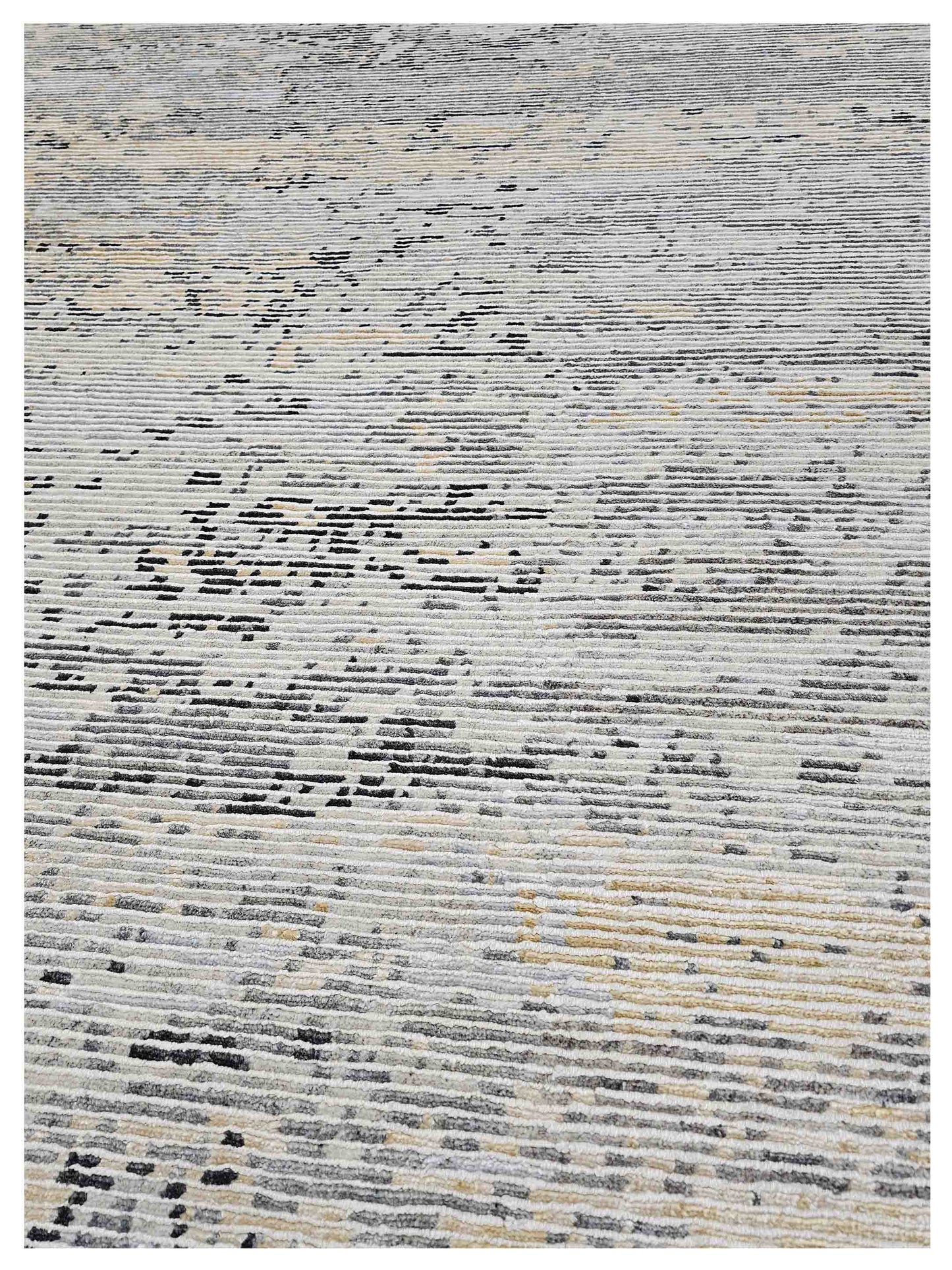 Artisan Mary  Gold Sky Blue Contemporary Knotted Rug