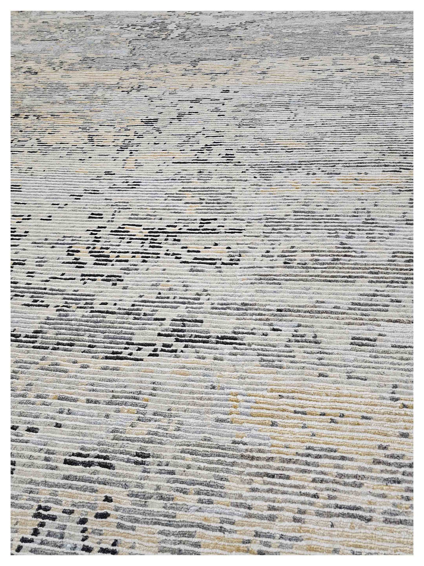 Artisan Mary  Gold Sky Blue Contemporary Knotted Rug