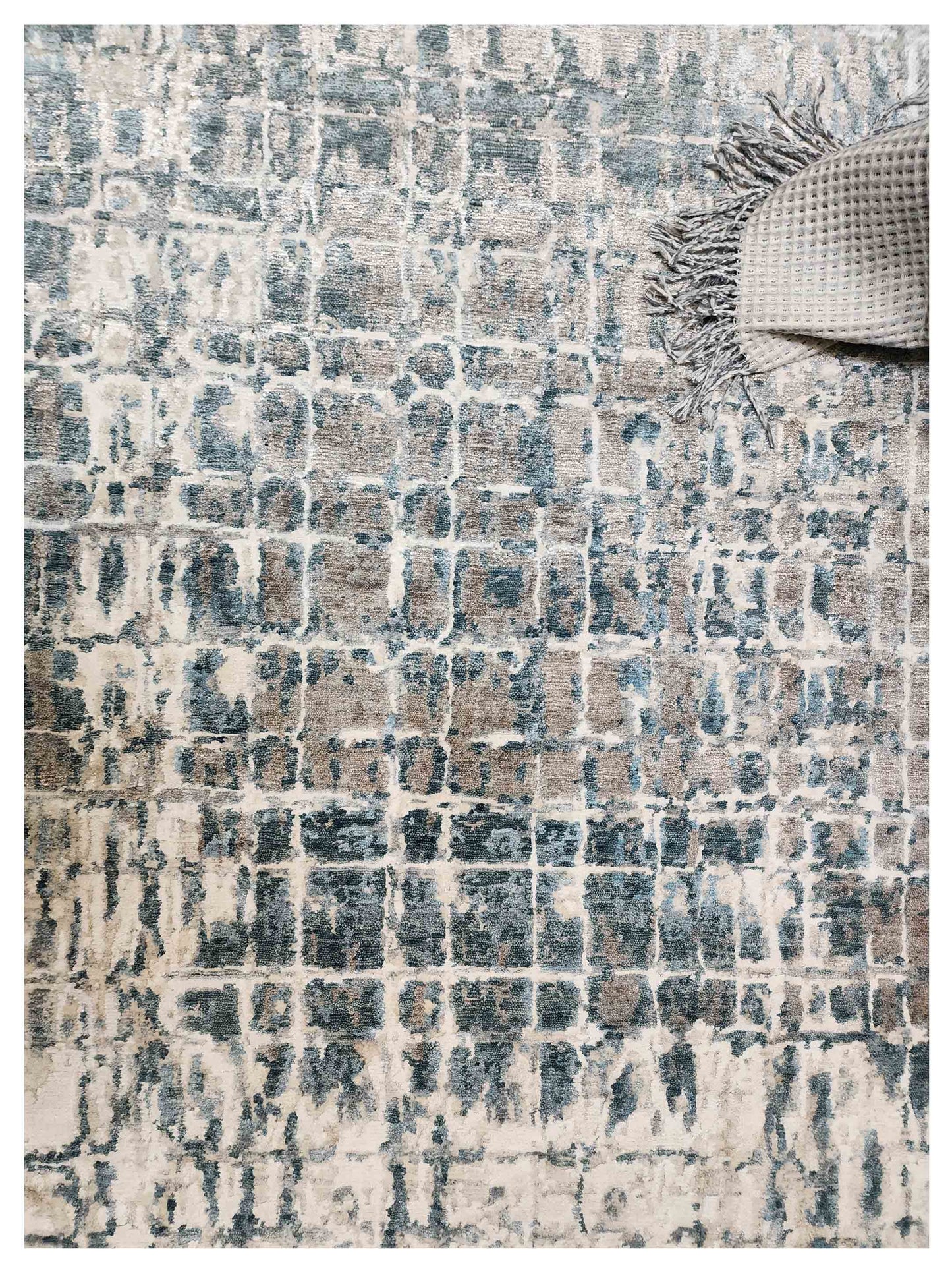 Artisan Mary Blue Granite Contemporary Knotted Rug - Rugs - Artisan - Atlanta Designer Rugs