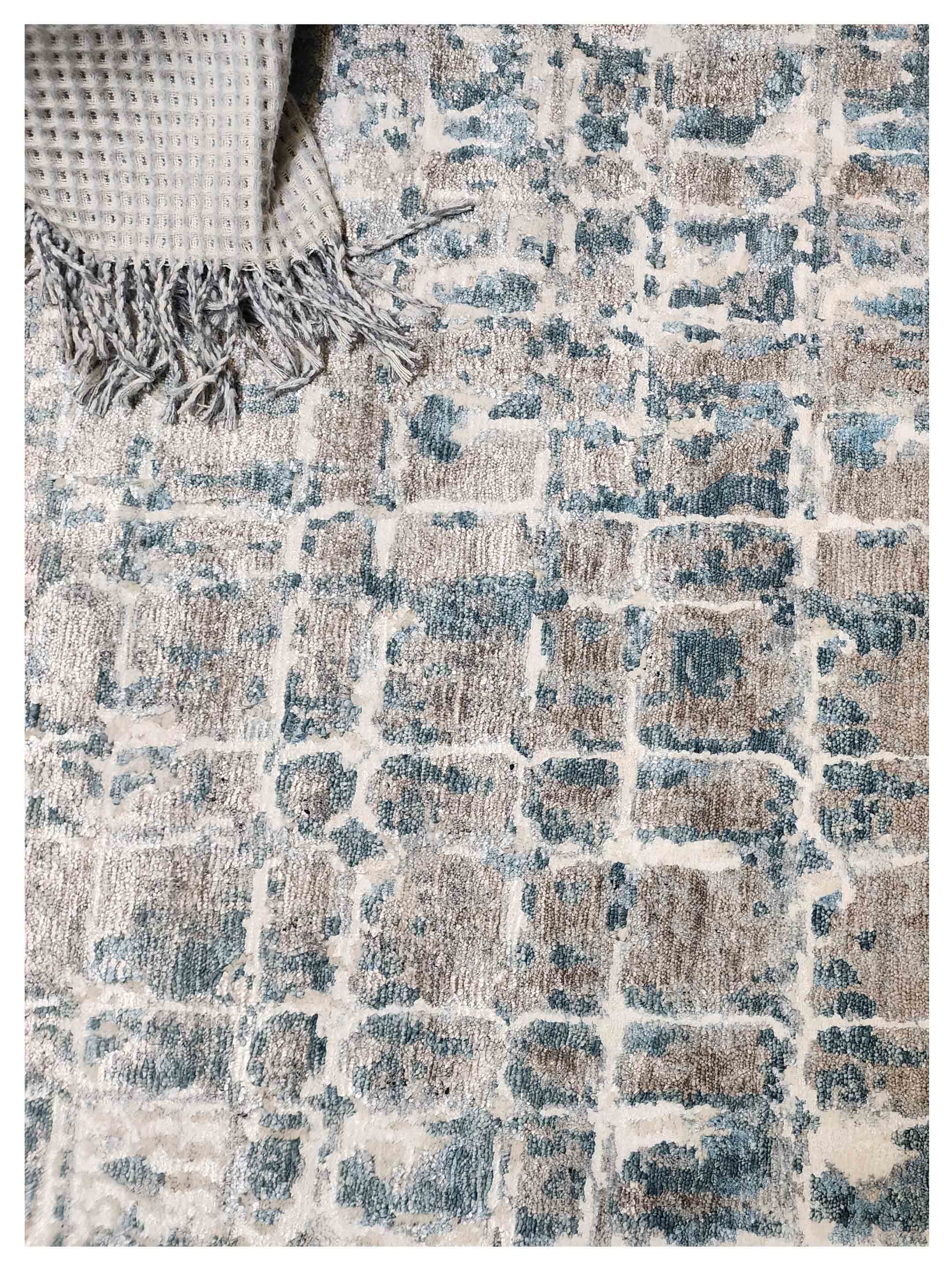 Artisan Mary Blue Granite Contemporary Knotted Rug - Rugs - Artisan - Atlanta Designer Rugs